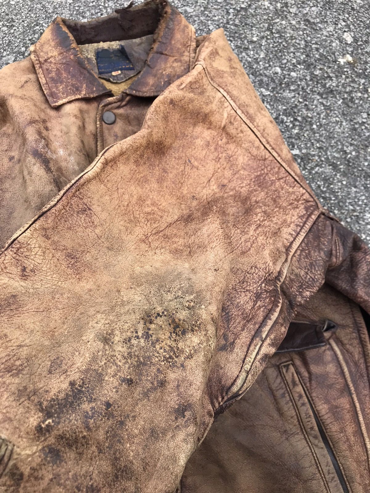 Vintage Vintage Distressed Rare Design Leather Jacket Size US L / EU 52-54 / 3 - 15 Thumbnail