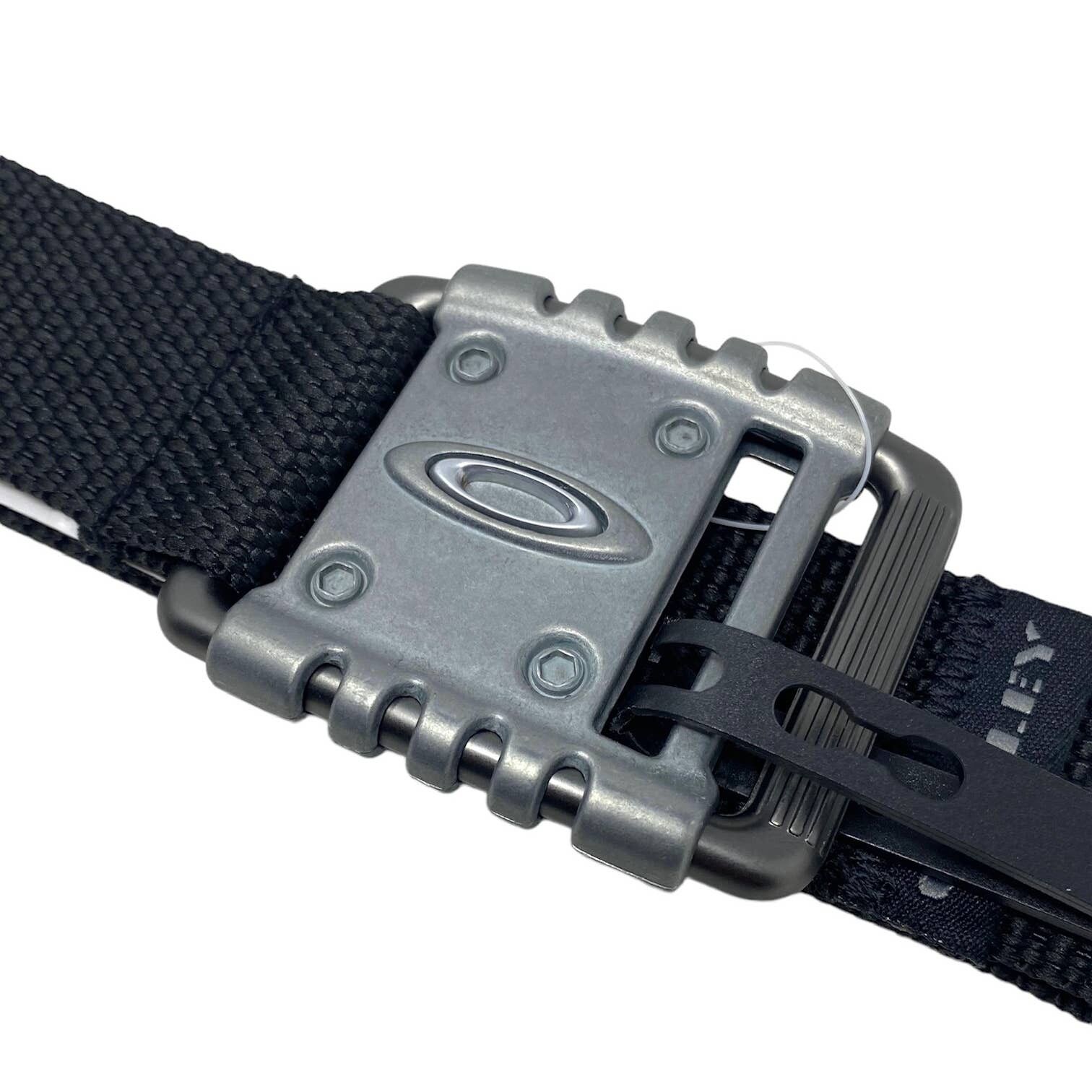 Pre-owned Oakley Men's Vsl Tech Web Nylon Adjustable Belt - Black