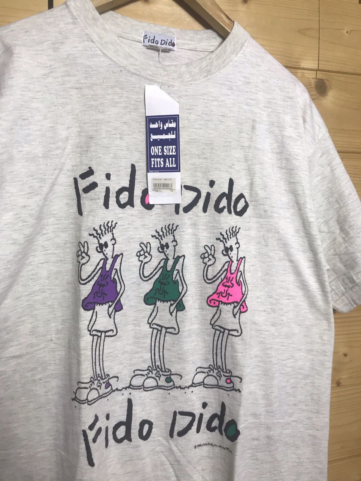 Fido Dido T Shirt Vintage 80s Womens White Plus Size