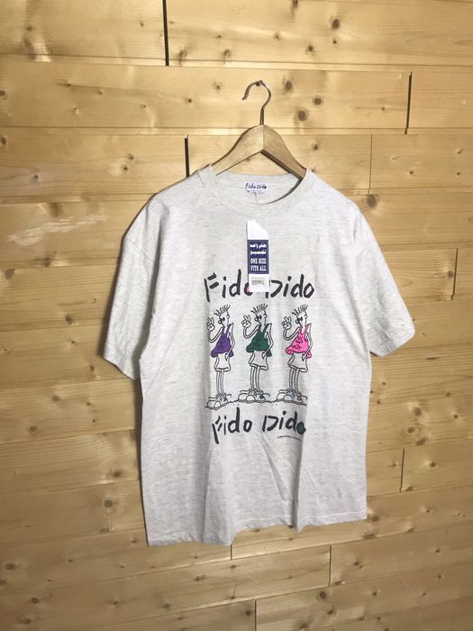 Fido Dido T Shirt Vintage 80s Womens White Plus Size... - Depop