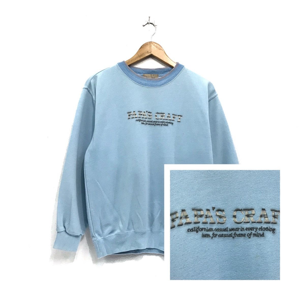 Papas Sweatshirt Crewneck Embroidery Spellout