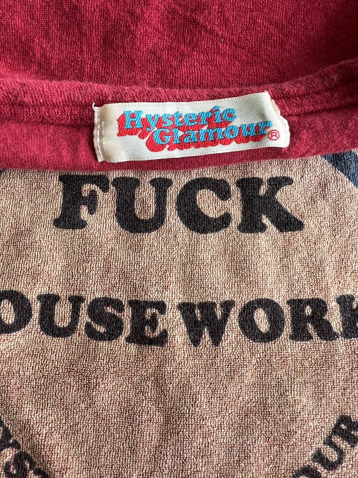 Hysteric Glamour × Vintage 1990s Hysteric Glamour "Fuck Housework" Words Towel Shirt Size S / US 4 / IT 40 - 5 Thumbnail
