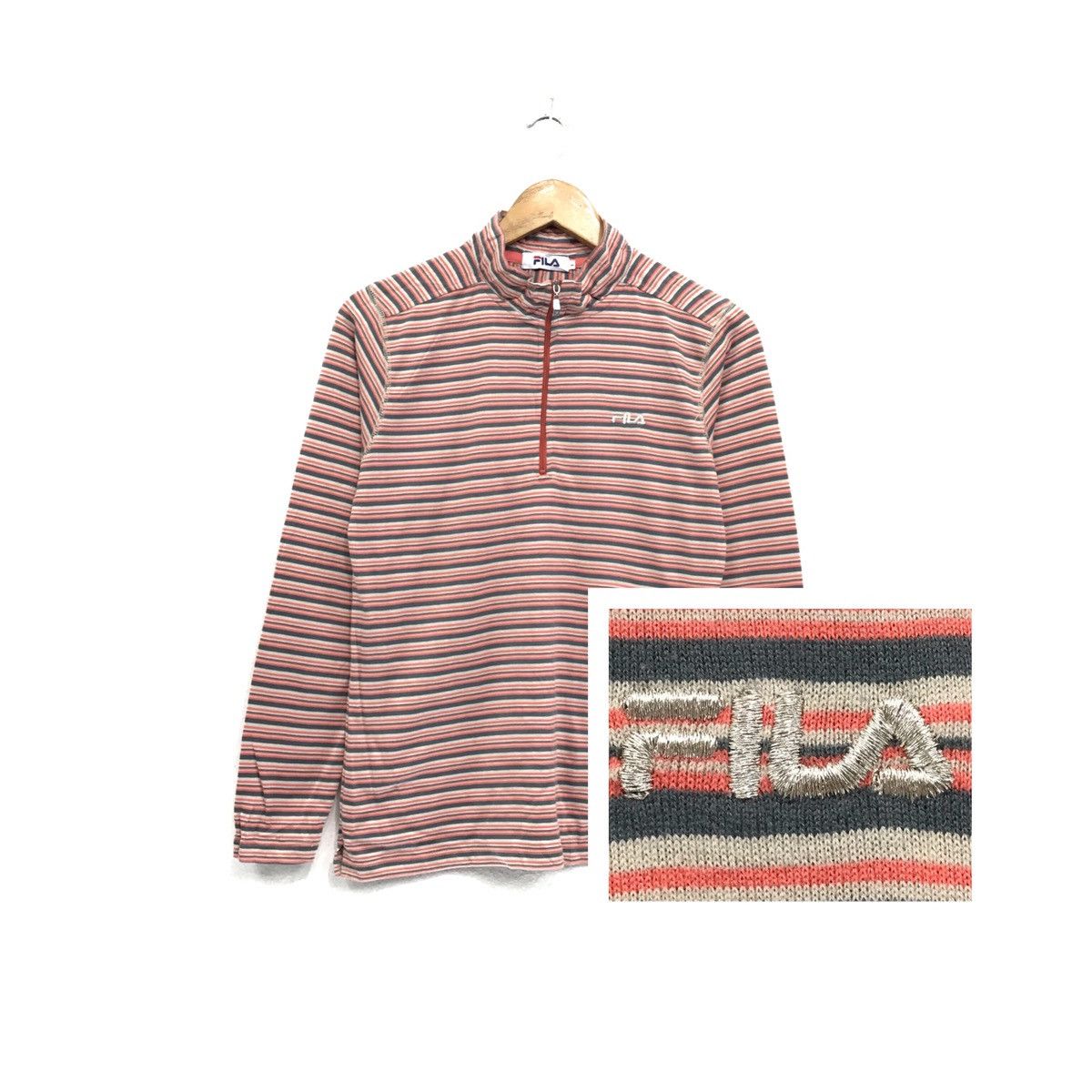 Fila × Japanese Brand × Vintage Fila Halfzip Stripes Design Size US S / EU 44-46 / 1 - 1 Thumbnail