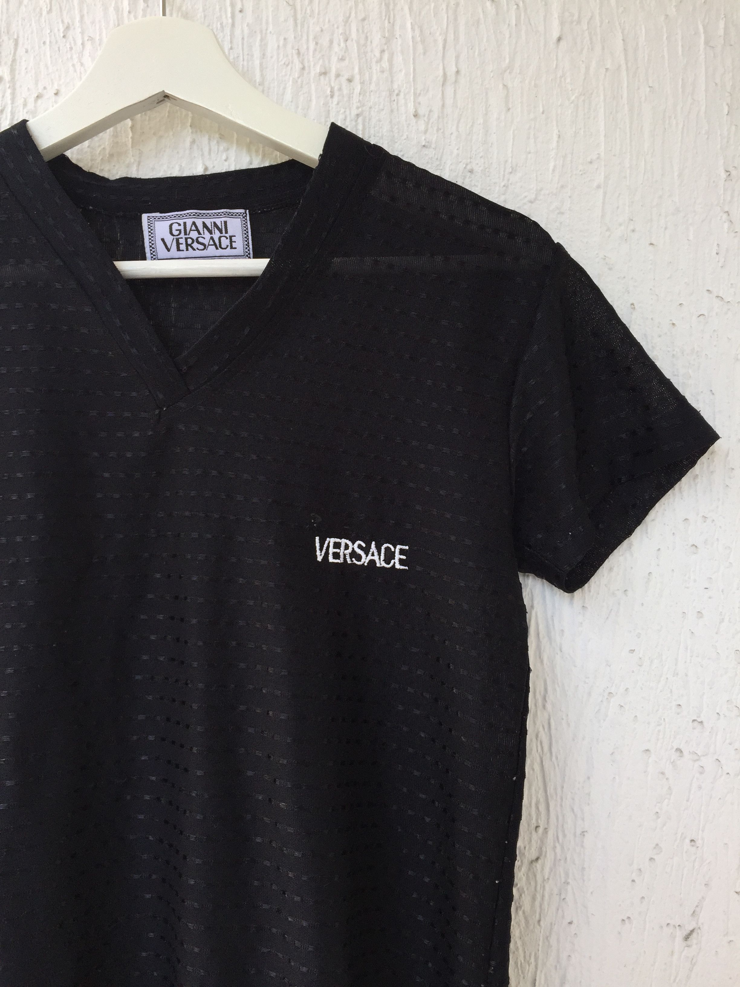 Versace chest logo mesh tee Size US M / EU 48-50 / 2 - 2 Thumbnail