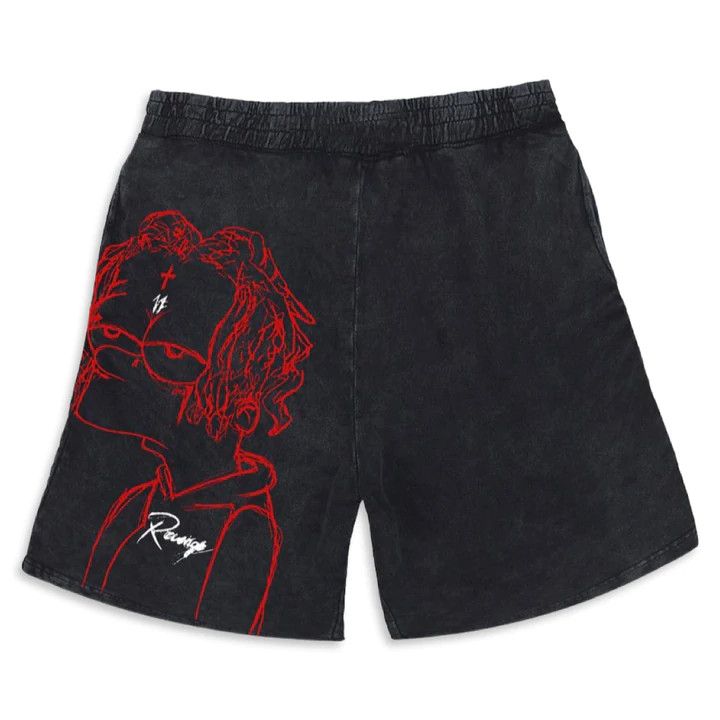 image of Revenge X Trippie Redd Bart Black Shorts, Men's (Size 30)