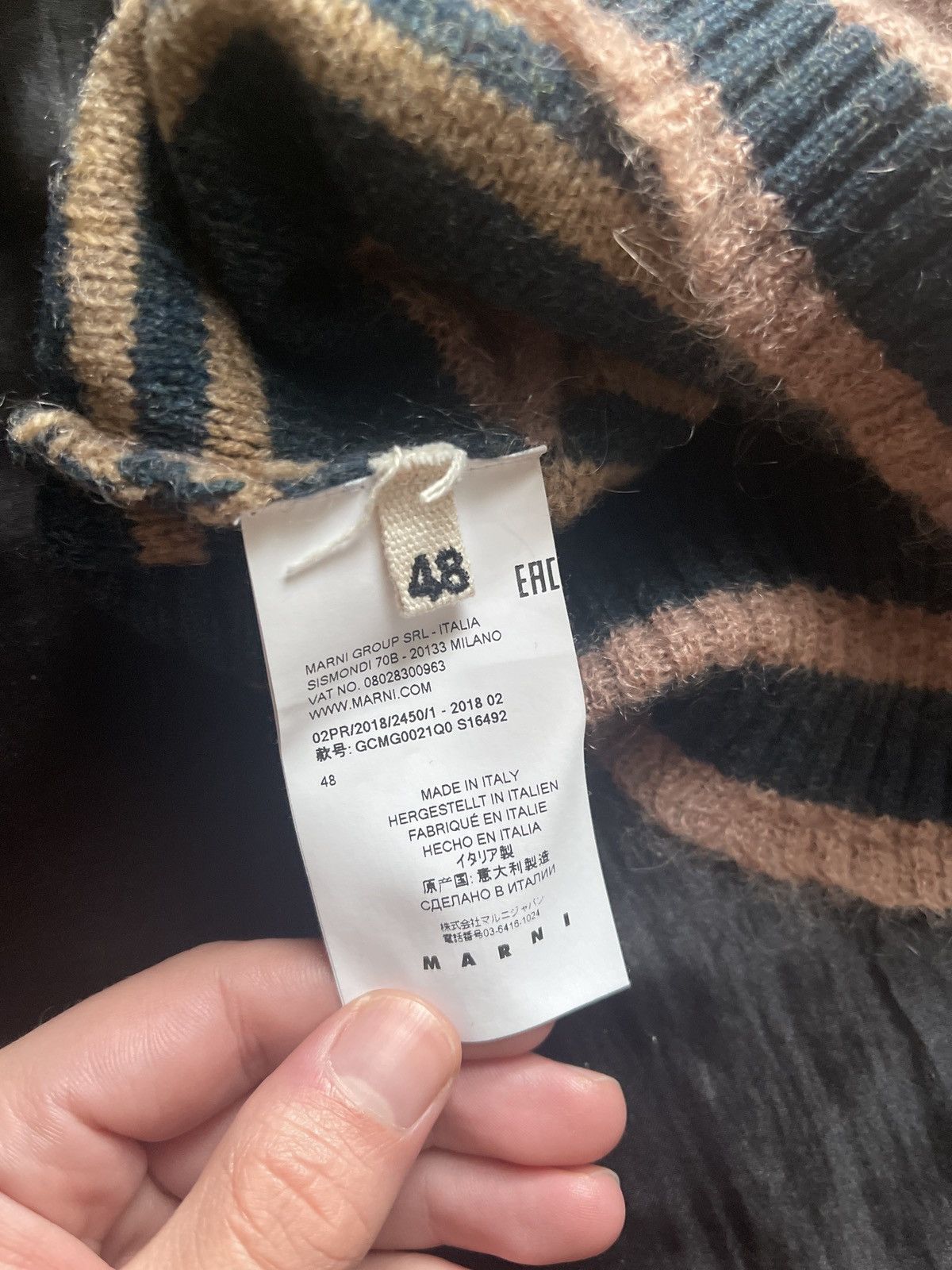 Marni Pink and Navy Striped Mohair Size US M / EU 48-50 / 2 - 5 Thumbnail