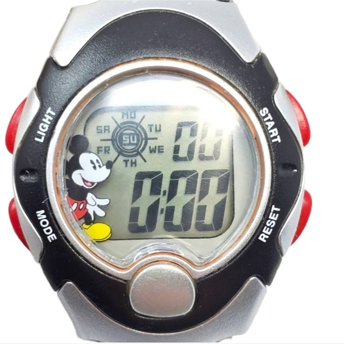 Disney Disney Mickey Mouse Silver & Black Plastic Digital Watch | Grailed