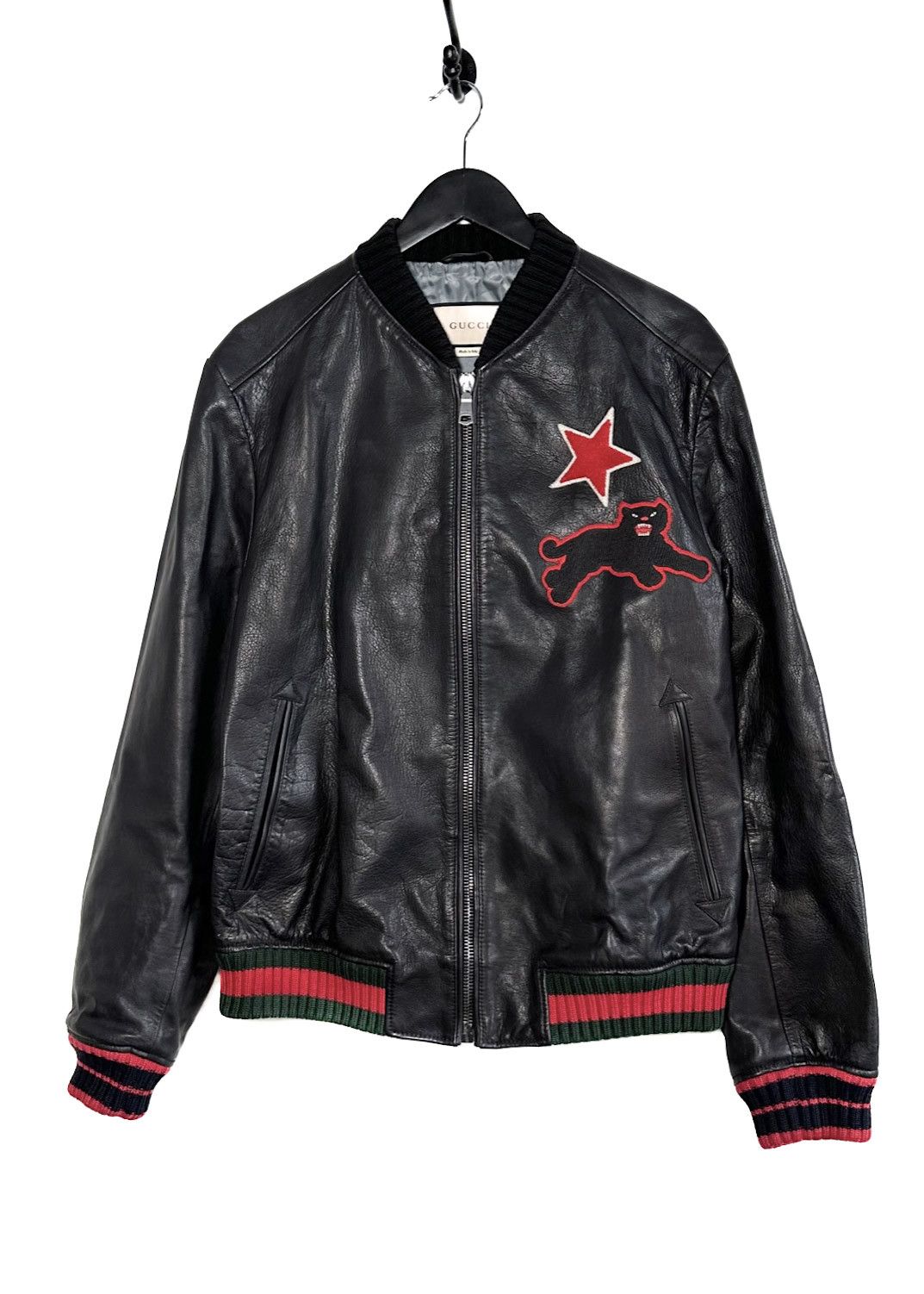 Gucci Black Studded Embroidered Crystal Bugs Bunny Leather Jacket Grailed