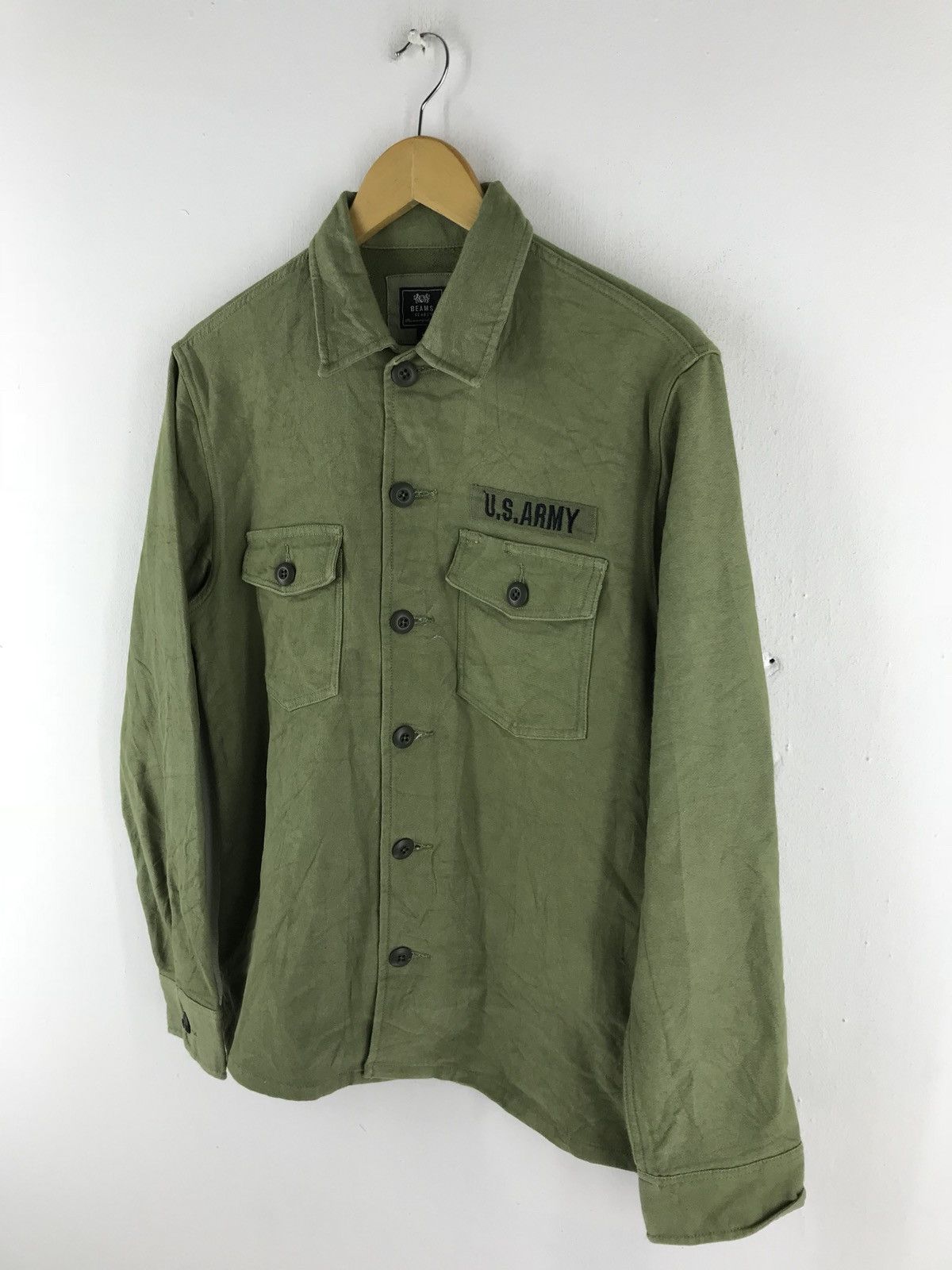 Beams Plus U.s. Army By Beams Heart Sage Green Cotton Shirt Size US M / EU 48-50 / 2 - 2 Thumbnail