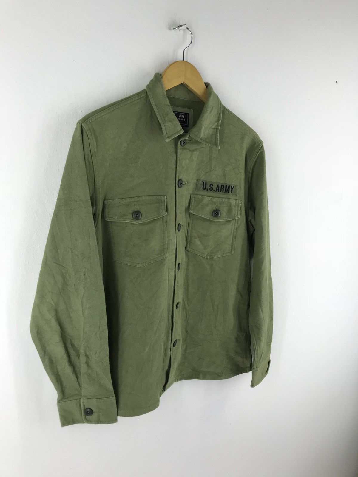 Beams Plus U.s. Army By Beams Heart Sage Green Cotton Shirt Size US M / EU 48-50 / 2 - 3 Thumbnail
