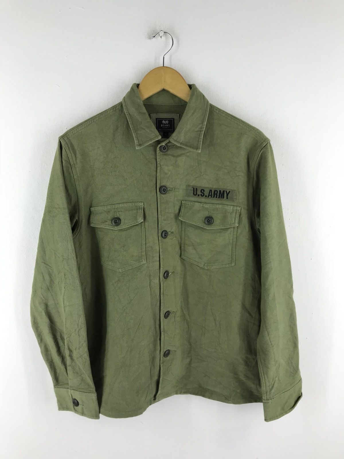 Beams Plus U.s. Army By Beams Heart Sage Green Cotton Shirt Size US M / EU 48-50 / 2 - 1 Thumbnail