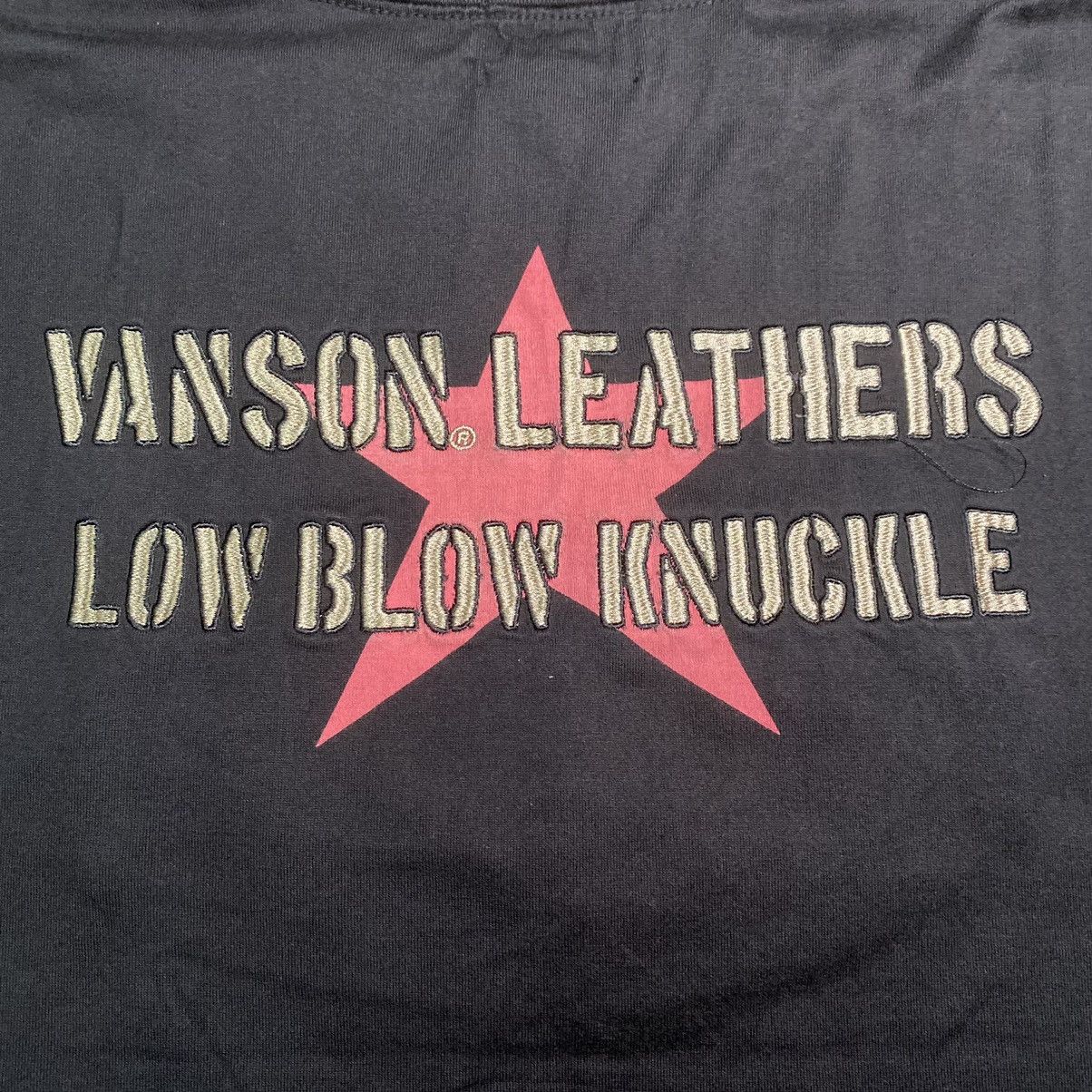 Vanson Leathers × Vintage RARE DESIGN! VANSON LEATHERS LOW BLOW KNUCKLE T SHIRT Size US XL / EU 56 / 4 - 11 Thumbnail