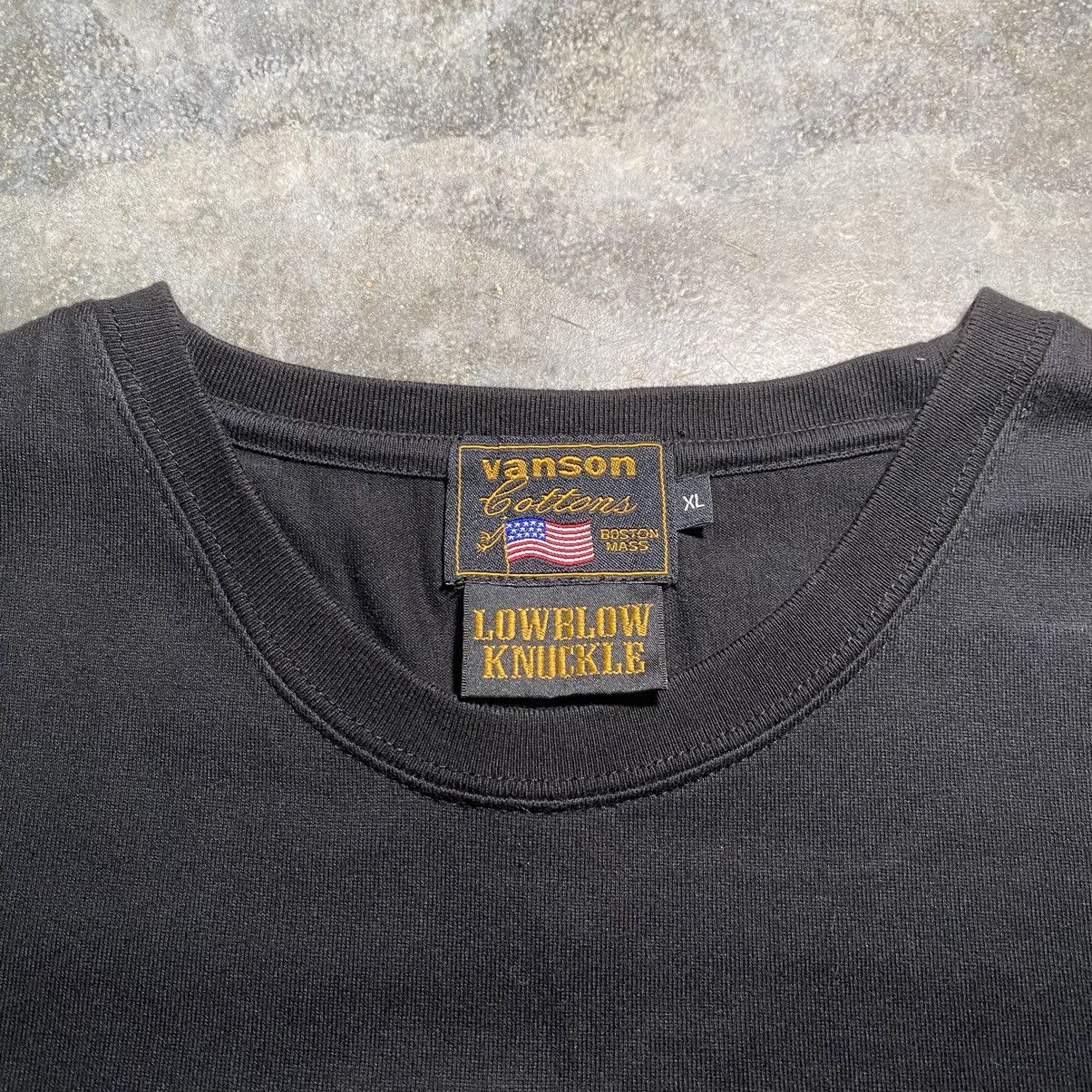 Vanson Leathers × Vintage RARE DESIGN! VANSON LEATHERS LOW BLOW KNUCKLE T SHIRT Size US XL / EU 56 / 4 - 3 Thumbnail