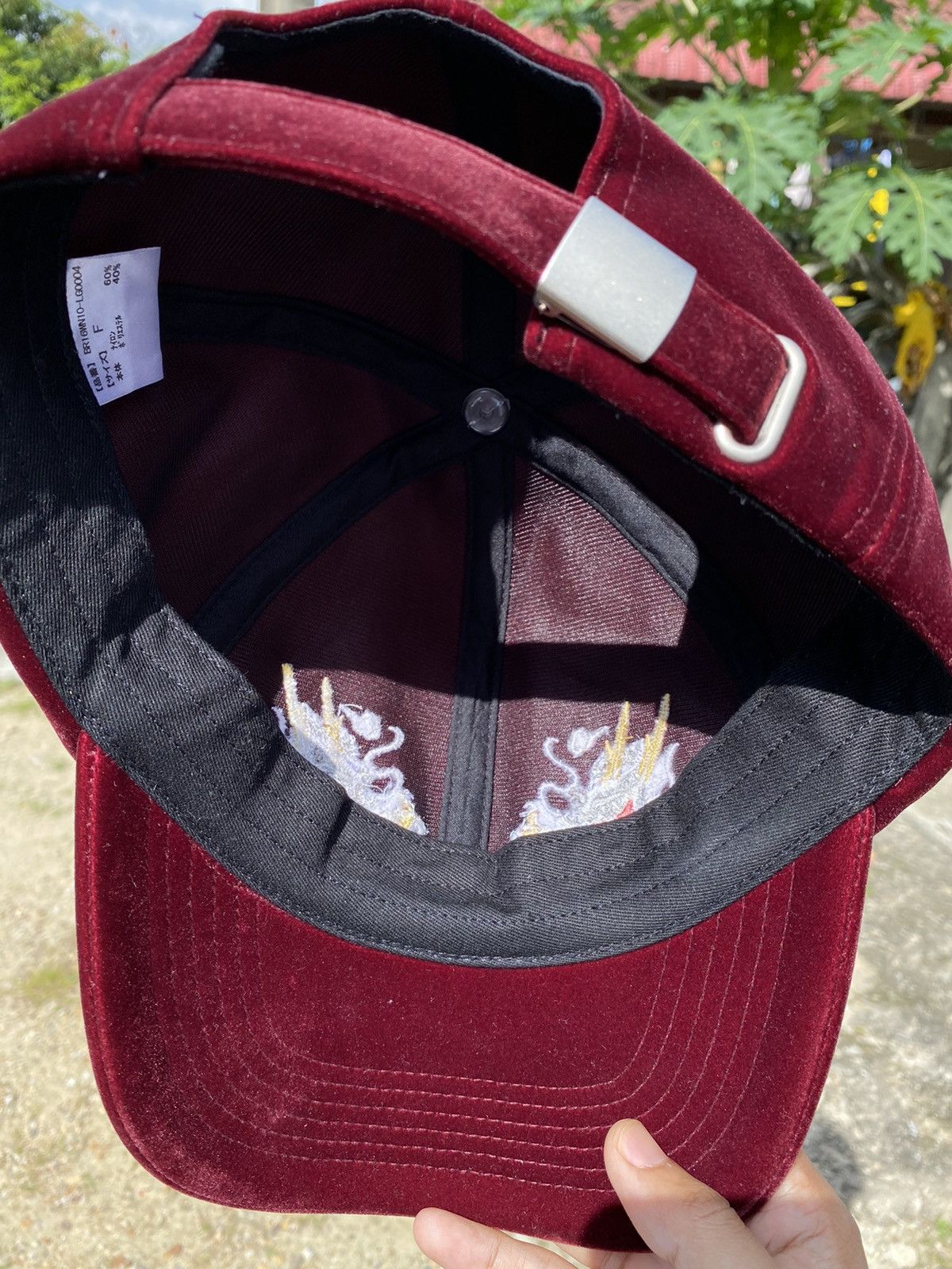 Japanese Brand rare! japanese sukajan embroidery dragon red velvet cap Size ONE SIZE - 7 Thumbnail