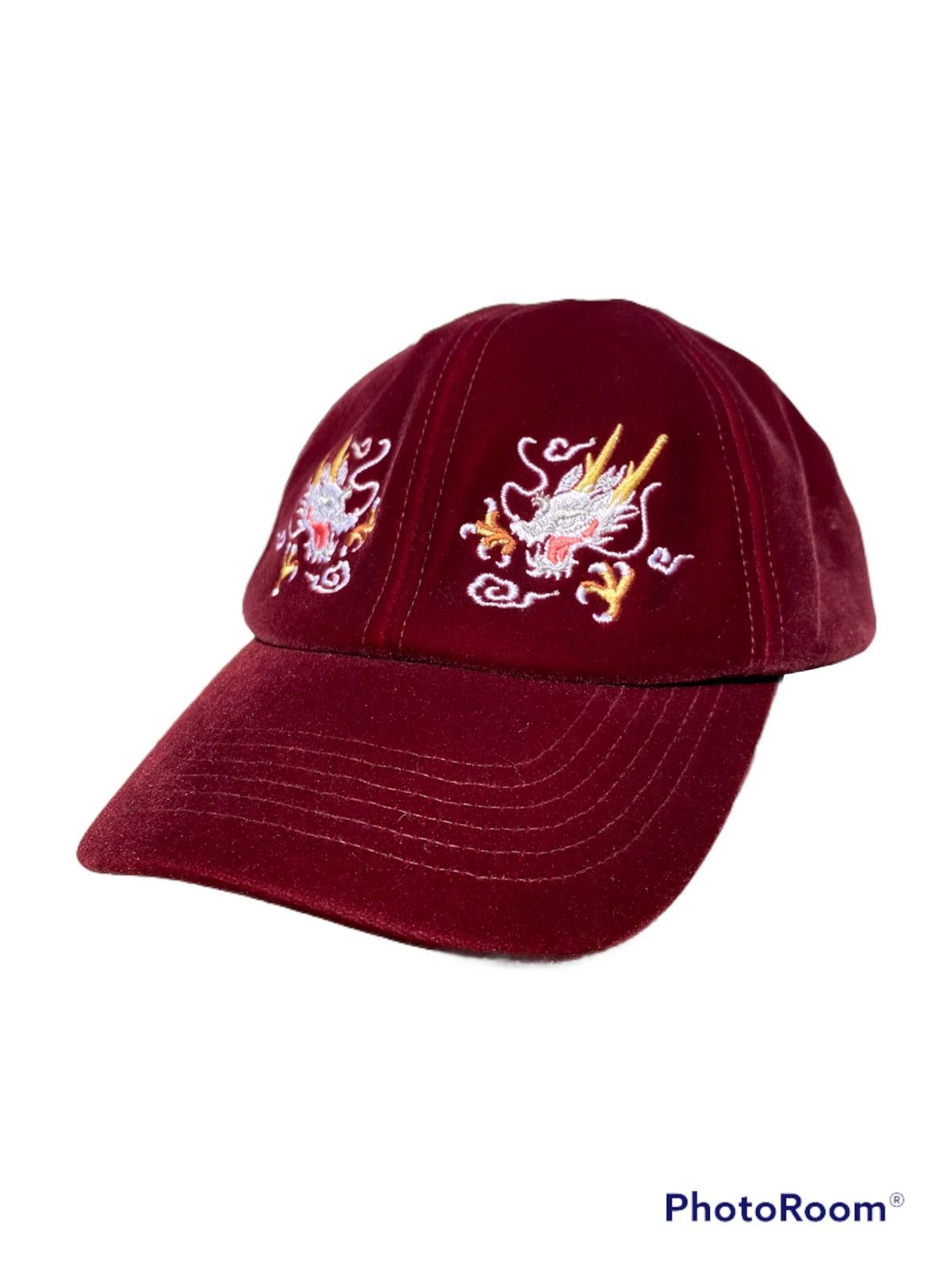 Japanese Brand rare! japanese sukajan embroidery dragon red velvet cap Size ONE SIZE - 1 Thumbnail