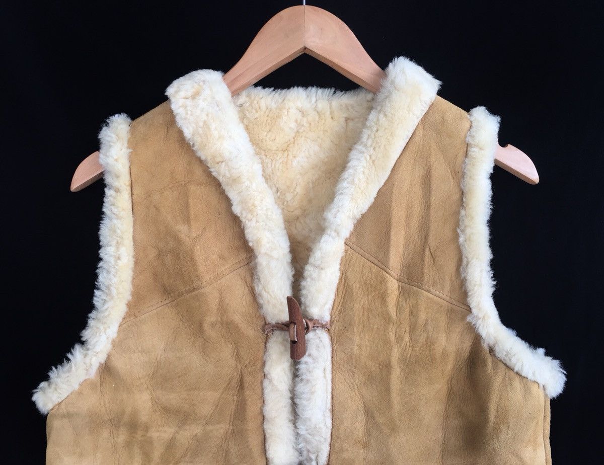 Leather × Vintage Made In New Zealand Suede Leather Sherpa Vest Size 36S - 2 Thumbnail
