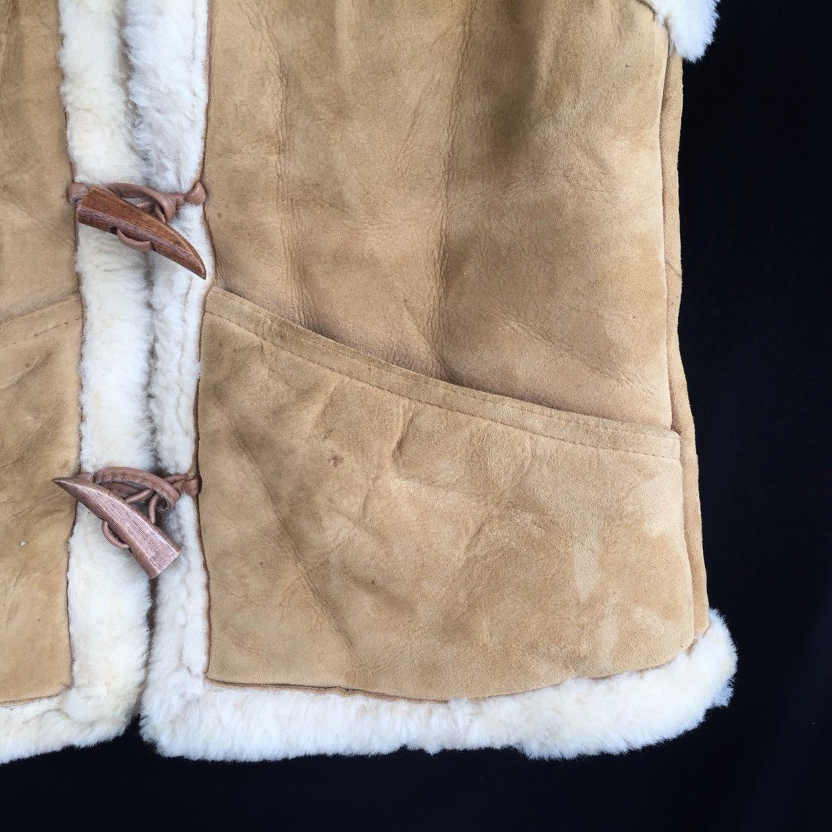 Leather × Vintage Made In New Zealand Suede Leather Sherpa Vest Size 36S - 4 Thumbnail