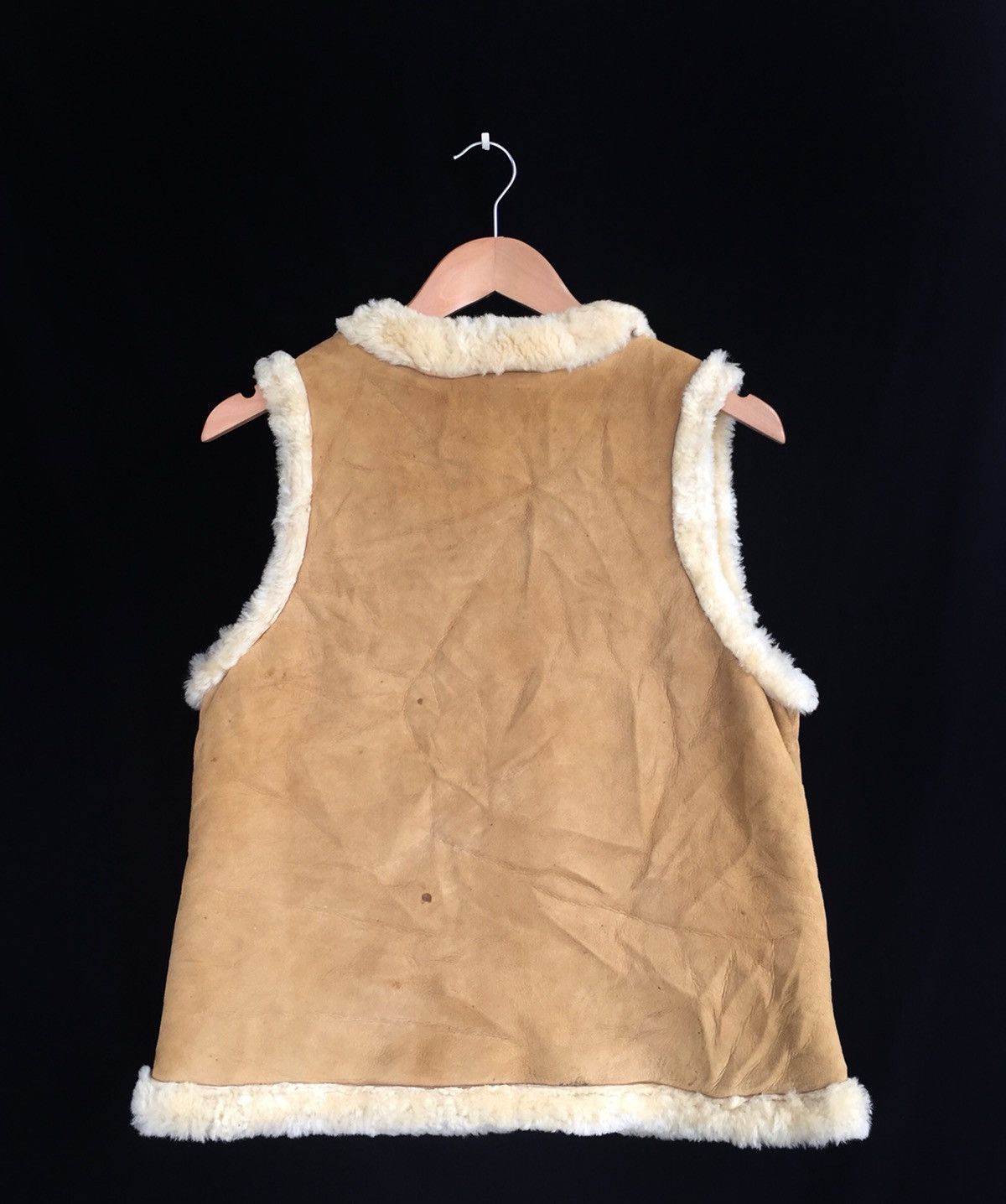 Leather × Vintage Made In New Zealand Suede Leather Sherpa Vest Size 36S - 6 Thumbnail