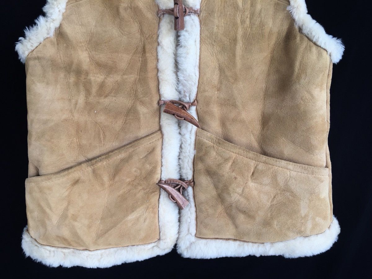 Leather × Vintage Made In New Zealand Suede Leather Sherpa Vest Size 36S - 3 Thumbnail