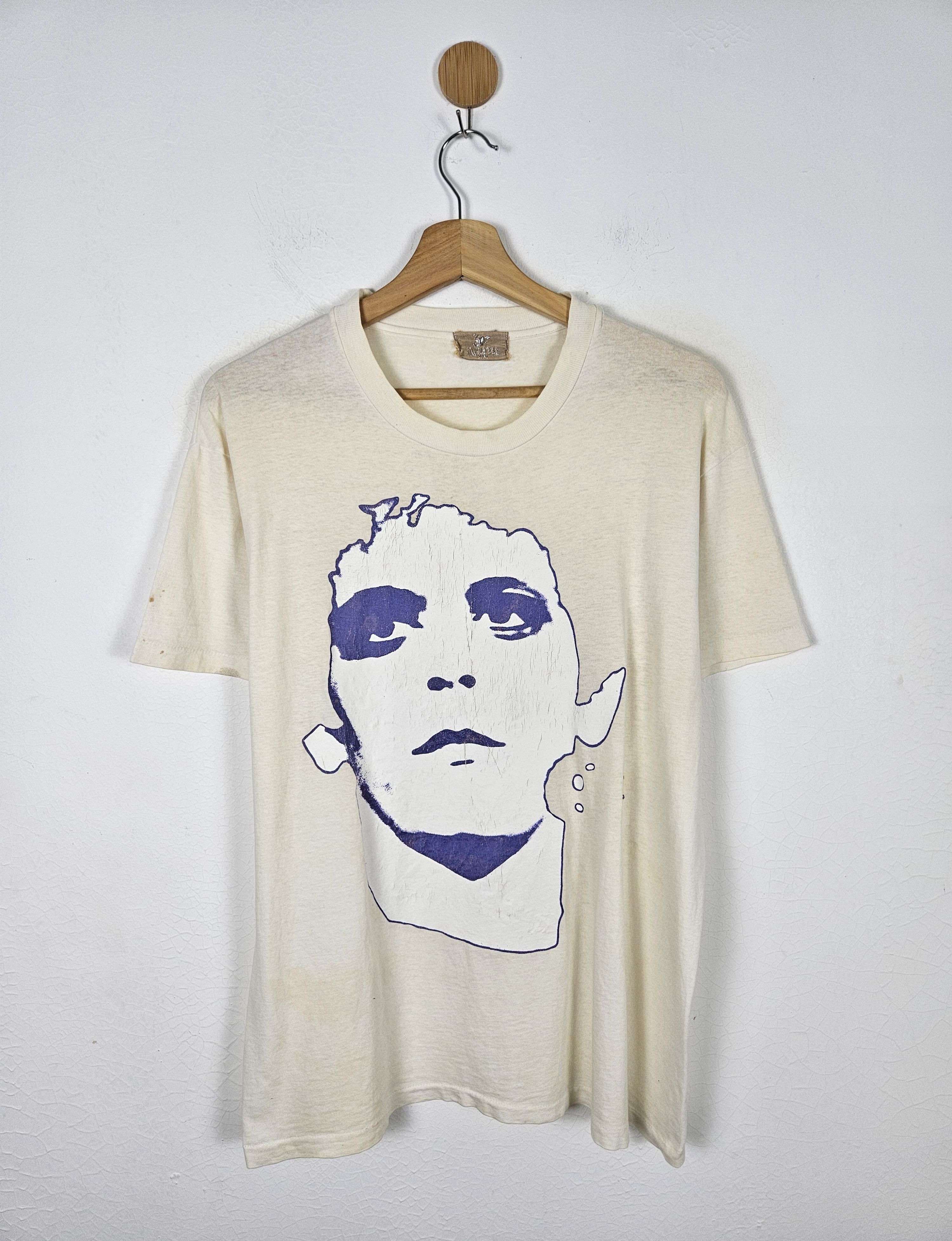 image of Band Tees x Vintage Lou Reed 80's 90's Shirt in White, Men's (Size Large)