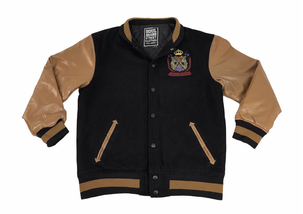 Vintage Varsity Jacket Soul Brand Wool Rap Hip Hop Brand Size US L / EU 52-54 / 3 - 2 Thumbnail