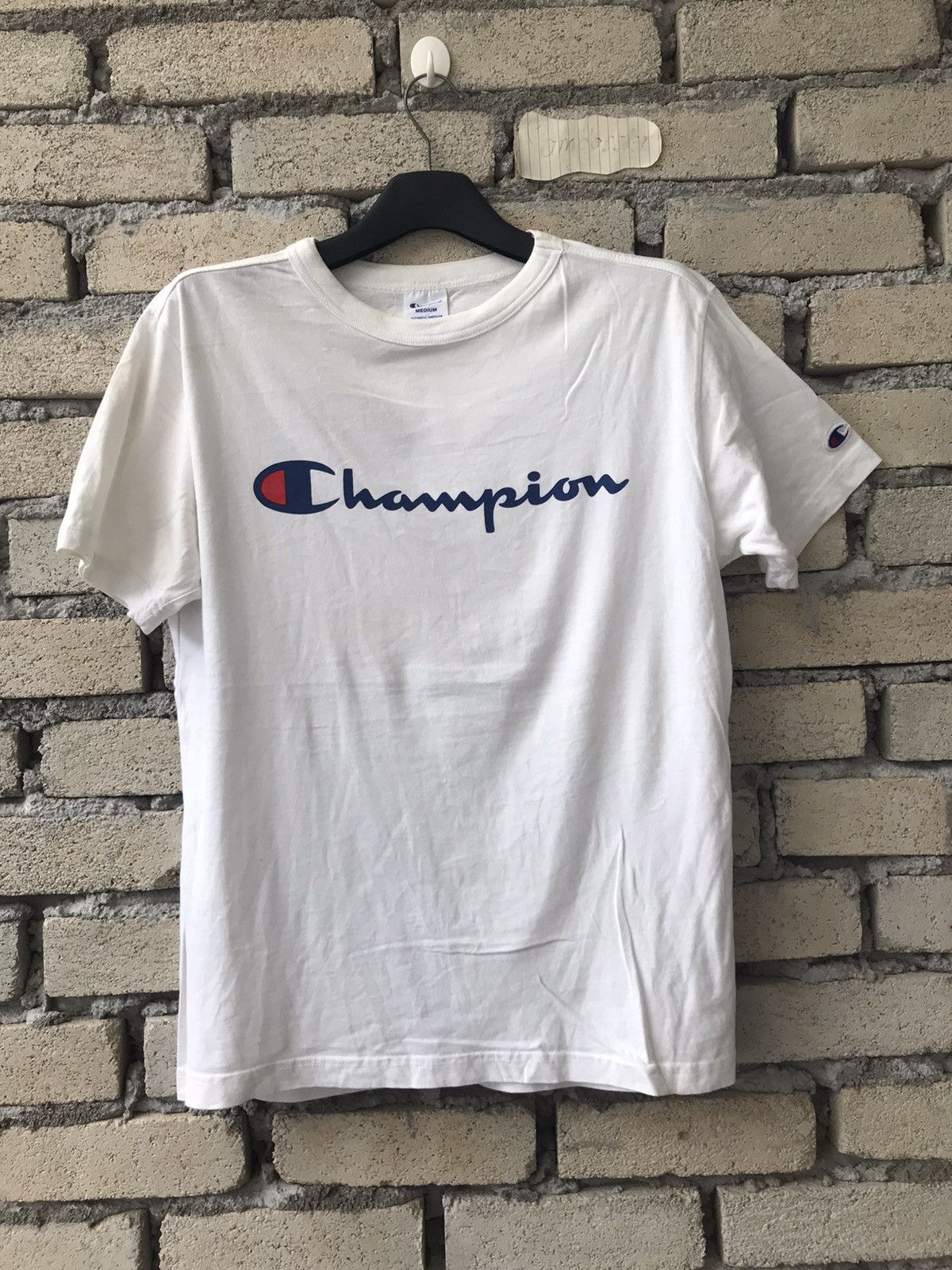 Champion × Vintage Champion T-Shirt Spell Out Streetwear Fashion Tee Size US M / EU 48-50 / 2 - 1 Thumbnail