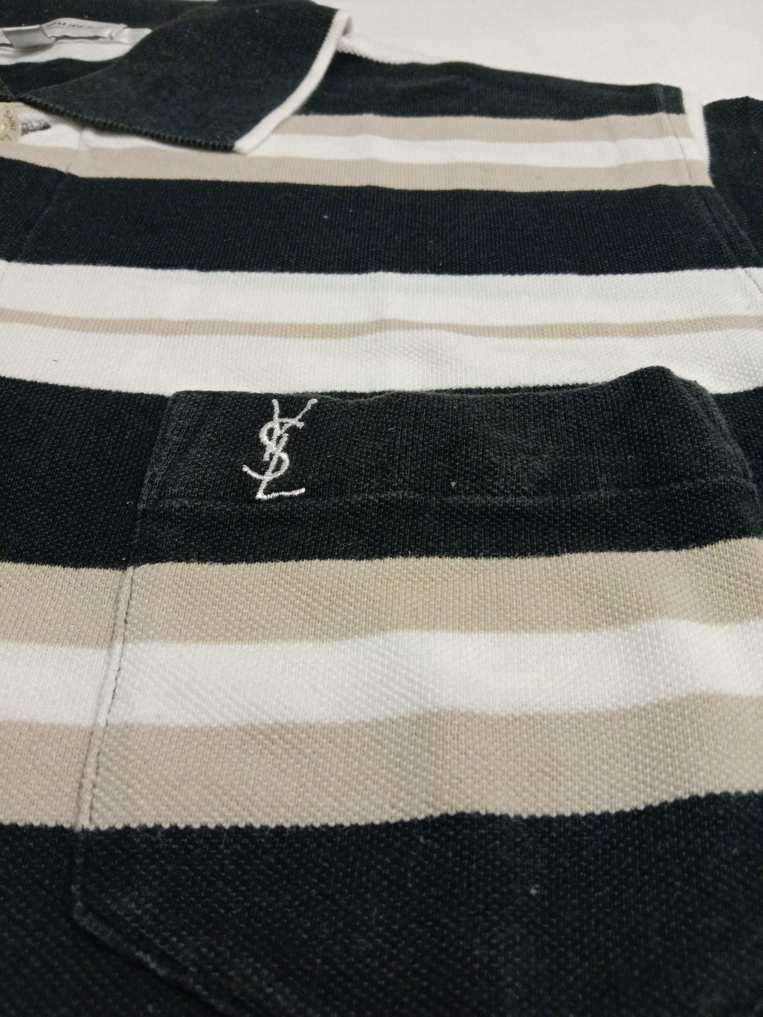Designer × Yves Saint Laurent Yves Saint Laurent Pour Homme Polo Shirt Stripes Size US M / EU 48-50 / 2 - 6 Thumbnail