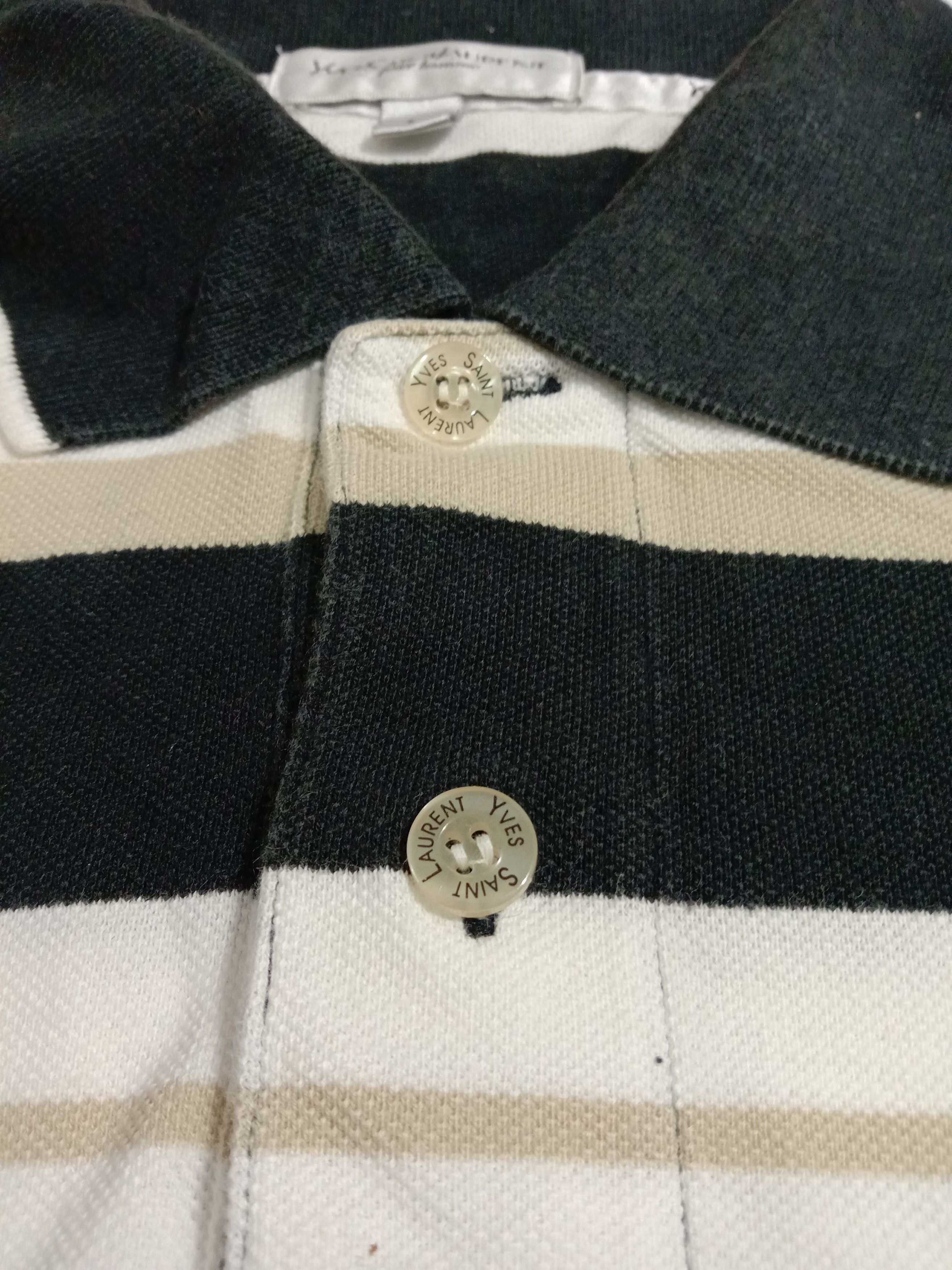 Designer × Yves Saint Laurent Yves Saint Laurent Pour Homme Polo Shirt Stripes Size US M / EU 48-50 / 2 - 4 Thumbnail