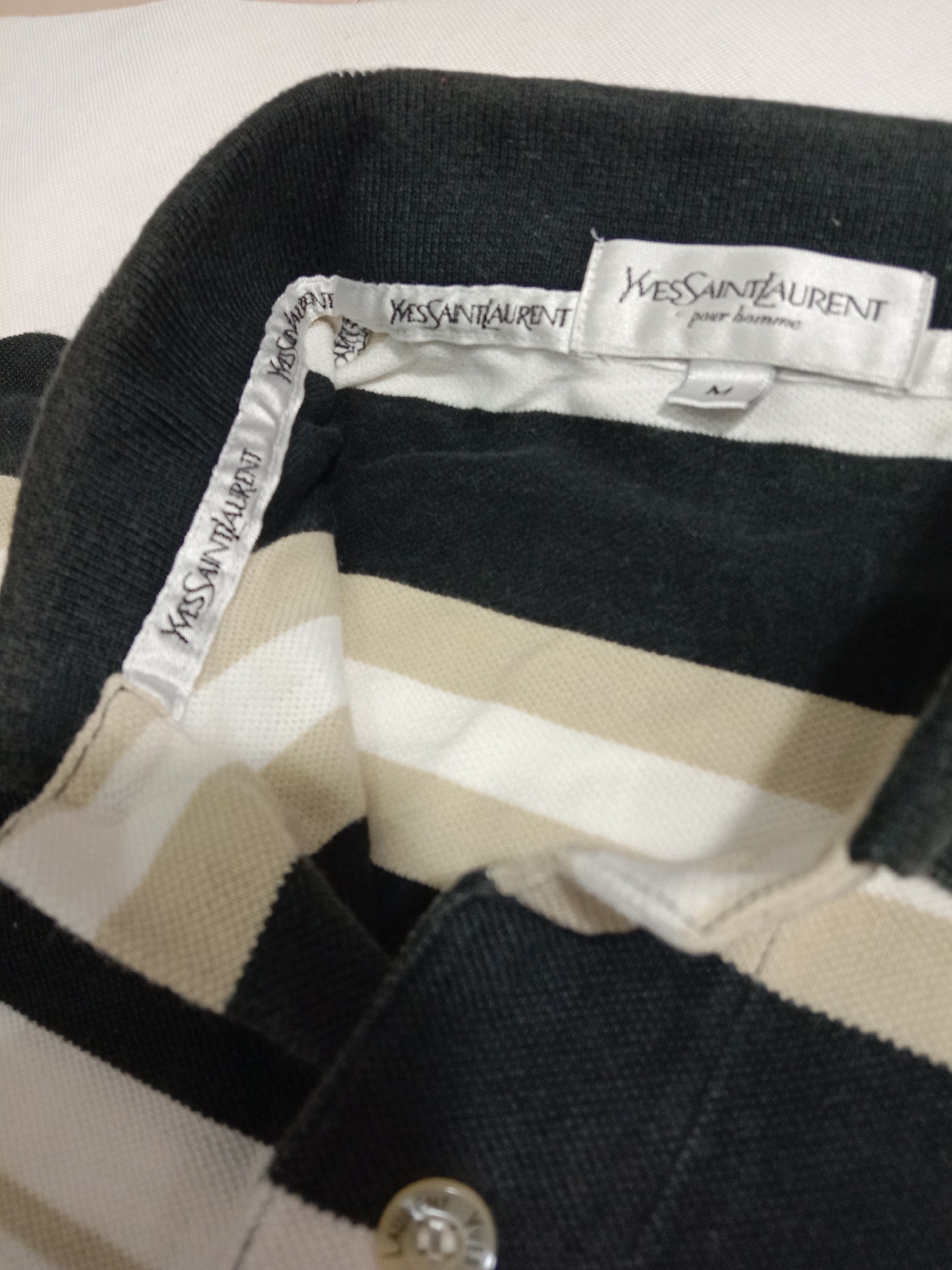 Designer × Yves Saint Laurent Yves Saint Laurent Pour Homme Polo Shirt Stripes Size US M / EU 48-50 / 2 - 3 Thumbnail