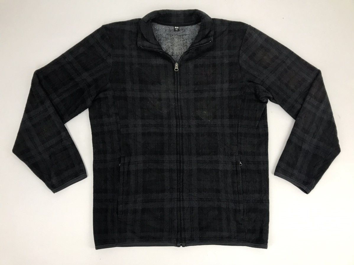Japanese Brand × Uniqlo Uniqlo Sweatshirt Jacket Checked Zip Up Style Streetwear Size US L / EU 52-54 / 3 - 1 Thumbnail
