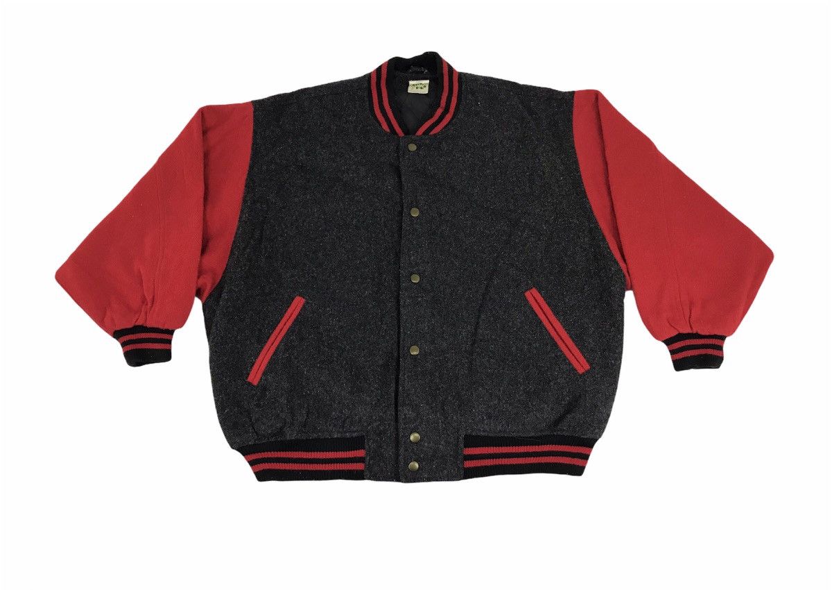American College Field Varsity Jacket Wool Quilted Inner