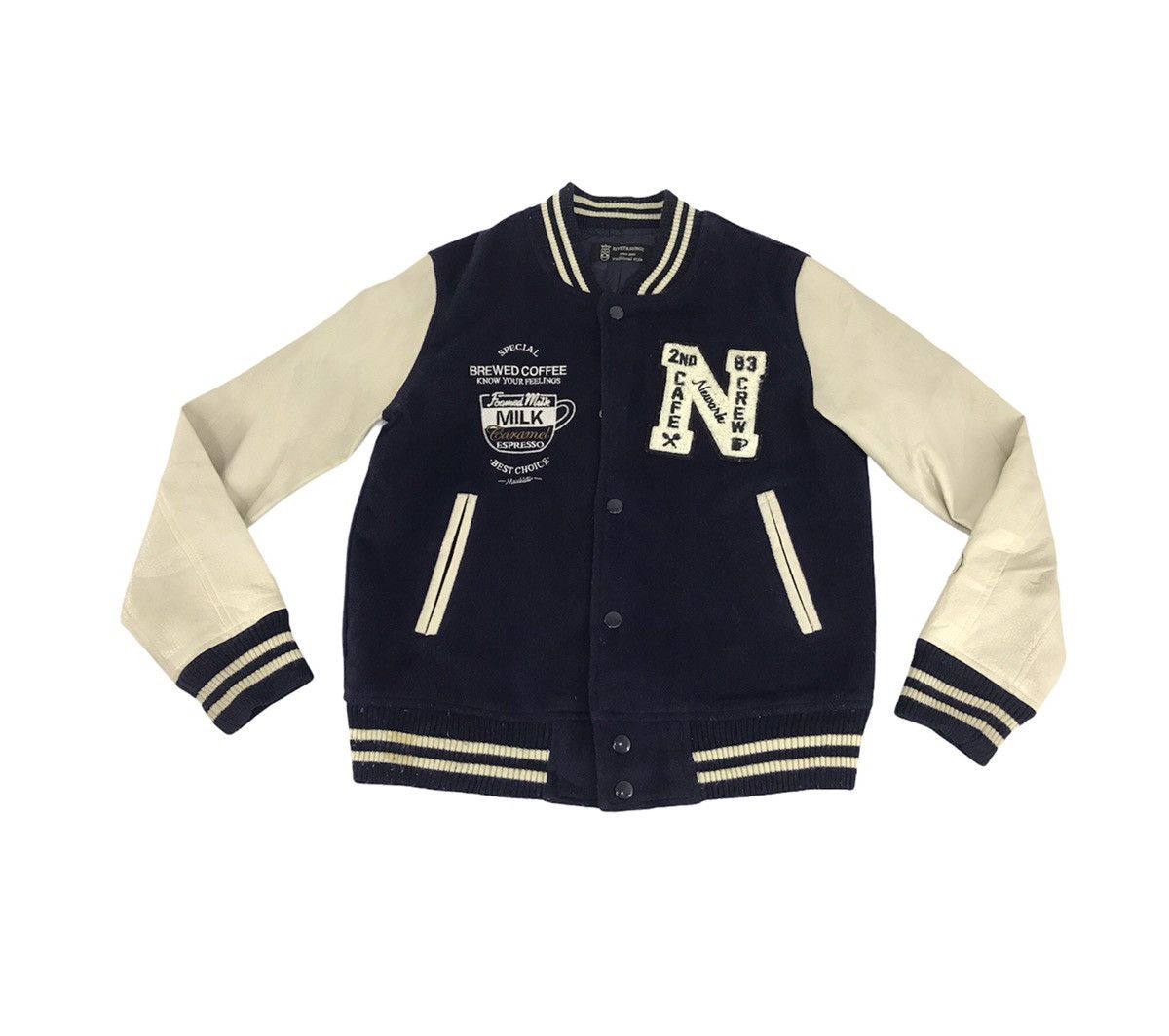 Japanese Brand Vintage Rivet & Surge Cafe Crew Varsity Jacket Size US S / EU 44-46 / 1 - 1 Thumbnail