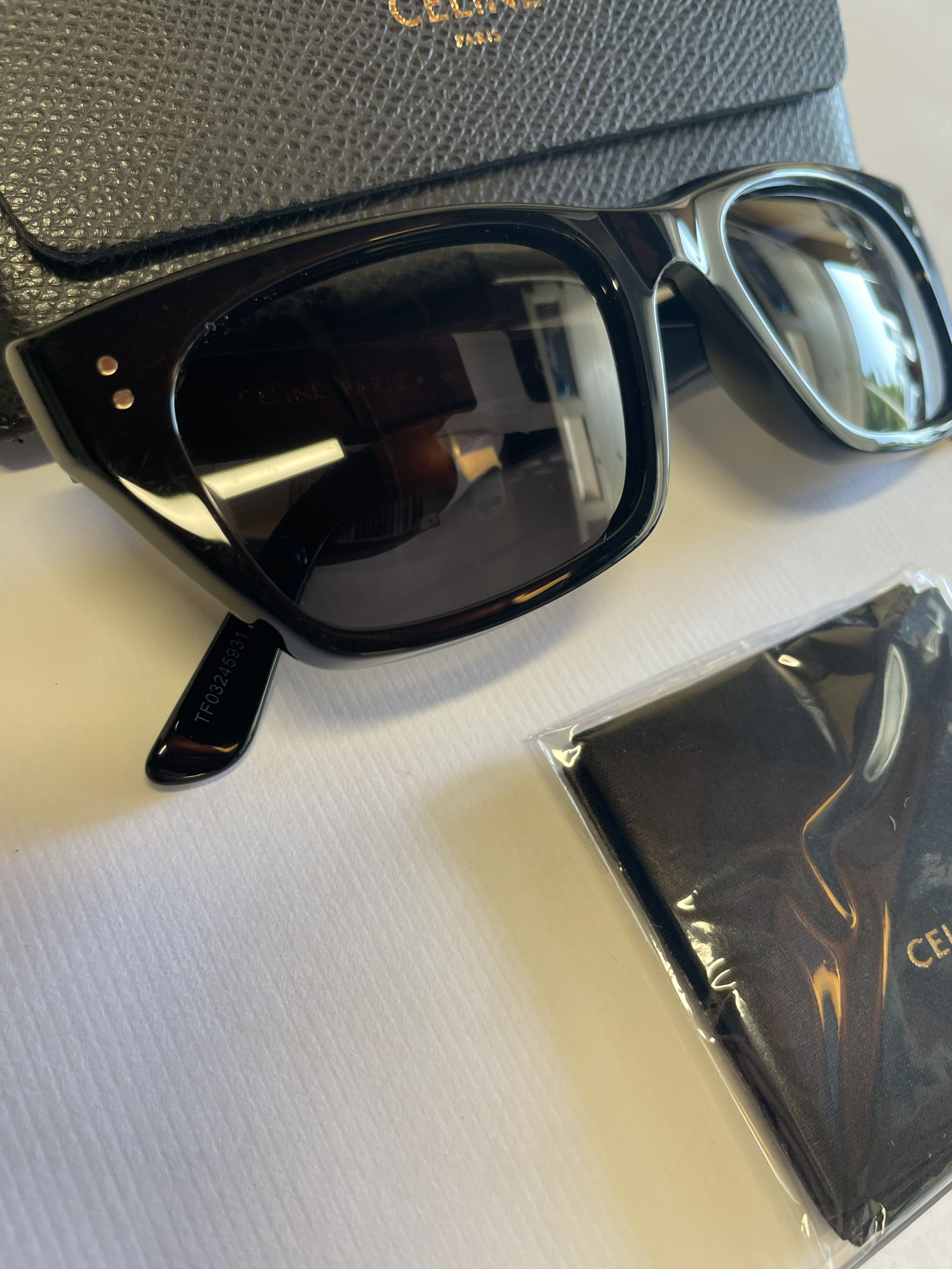 Celine New CELINE CL40060I 01D 53mm Polarized Rectangle Sunglasses Size ONE SIZE - 6 Thumbnail