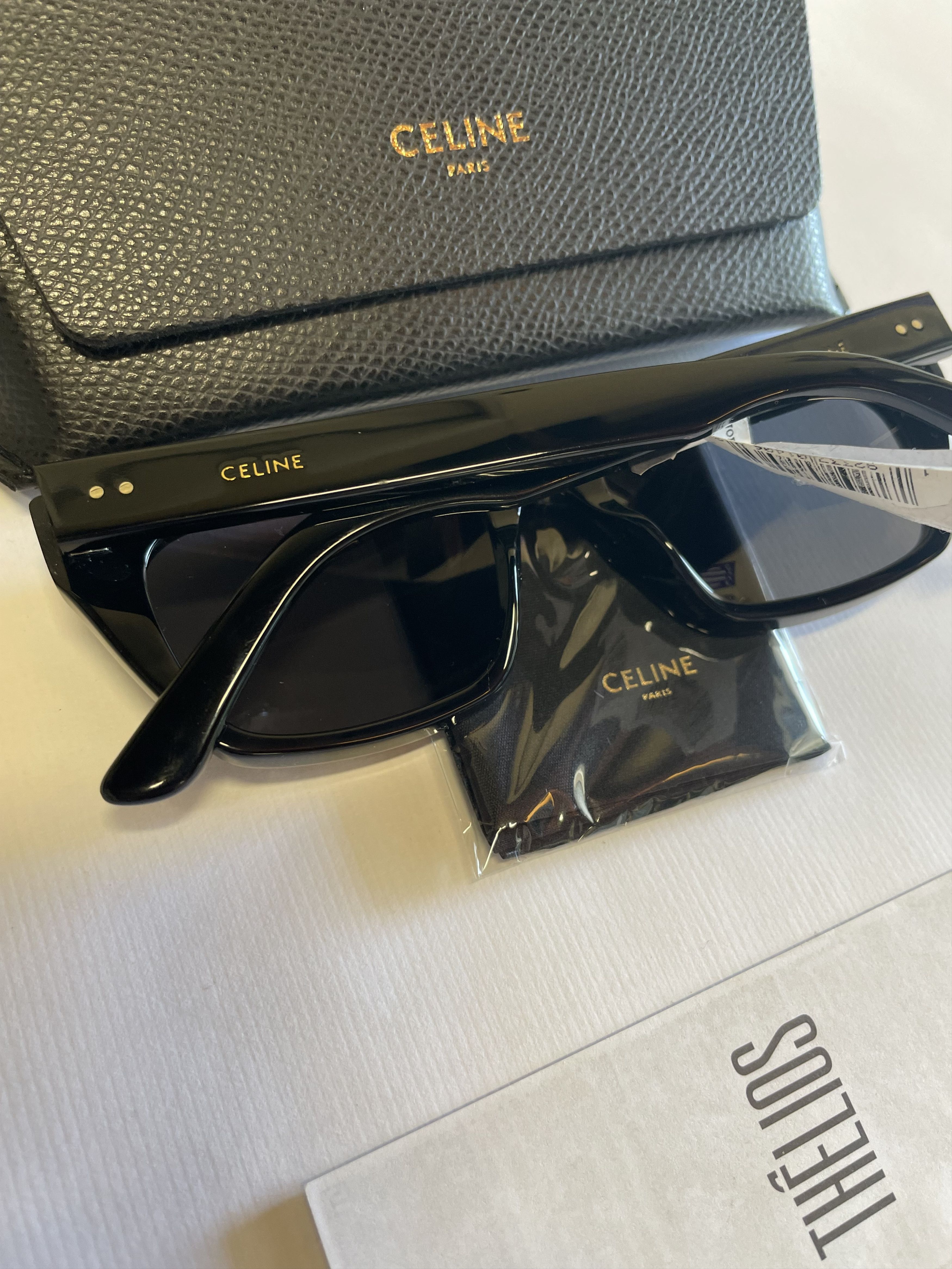 Celine New CELINE CL40060I 01D 53mm Polarized Rectangle Sunglasses Size ONE SIZE - 11 Thumbnail