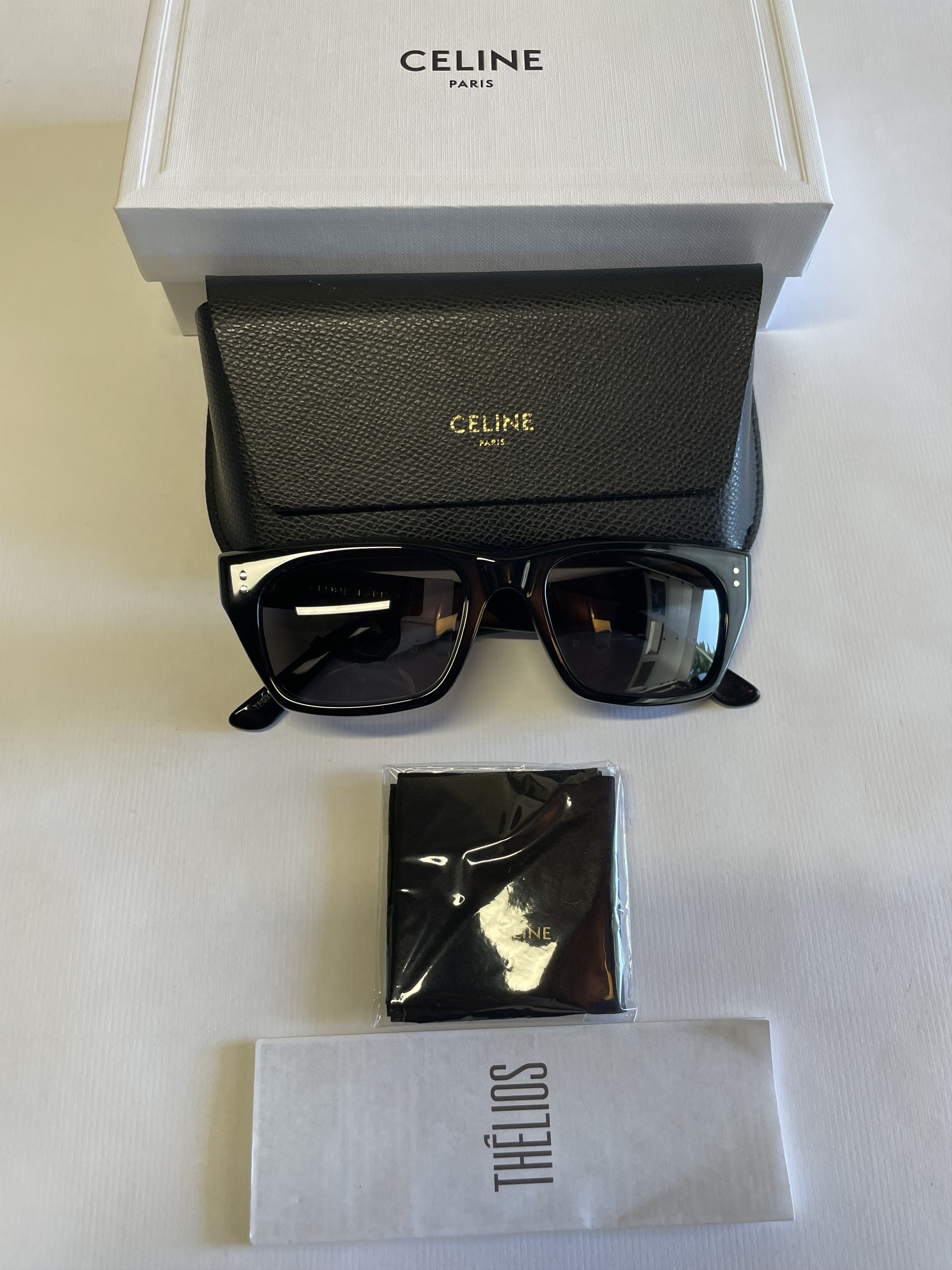 Celine New CELINE CL40060I 01D 53mm Polarized Rectangle Sunglasses Size ONE SIZE - 8 Thumbnail