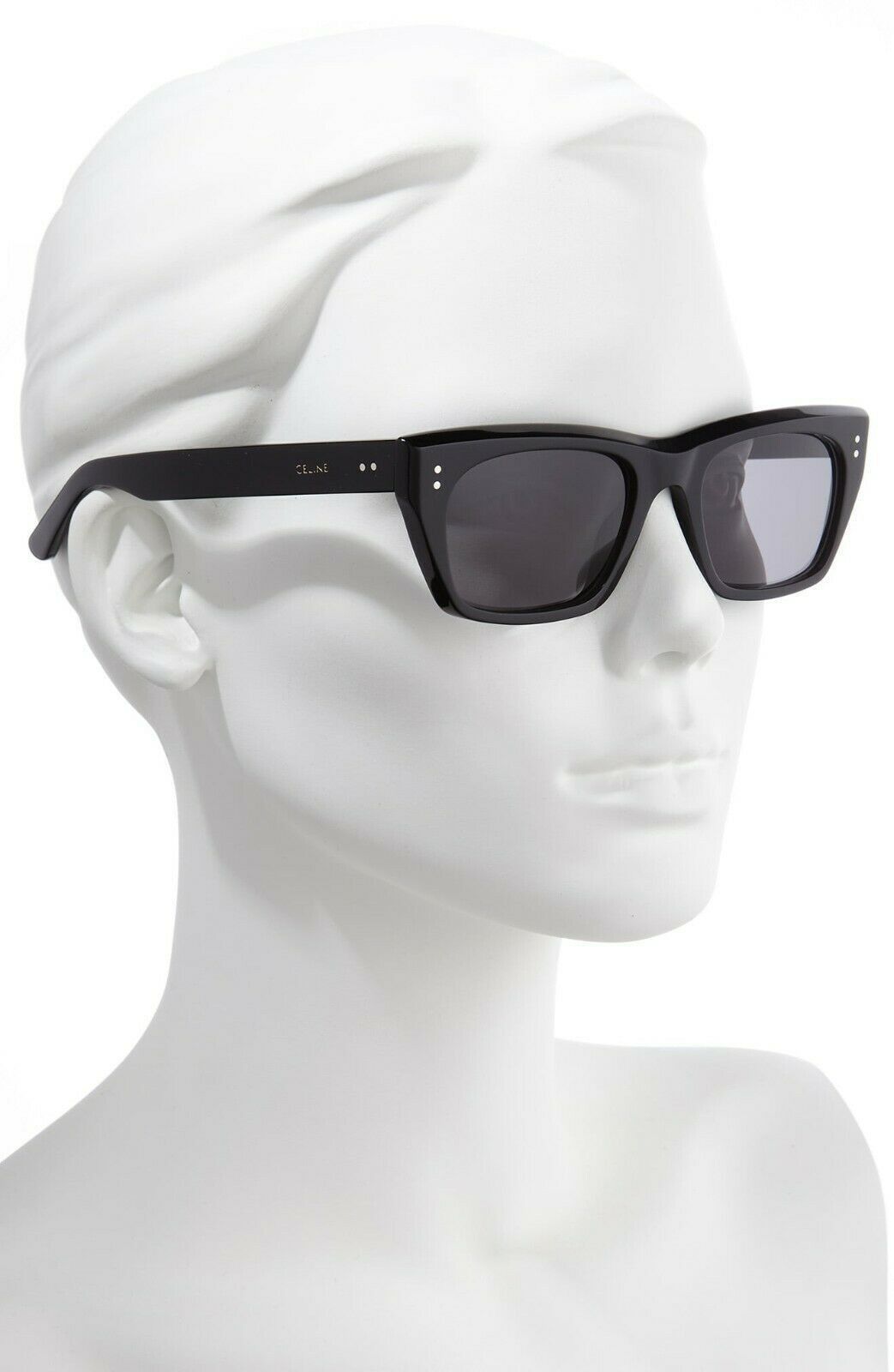 image of New Celine Cl40060I 01D 53Mm Polarized Rectangle Sunglasses in Black, Women's