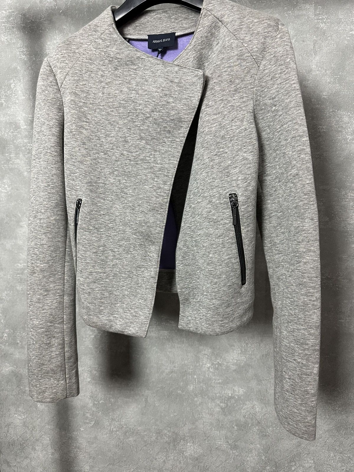 Armani NEW Armani Jeans Grey Asymmetric Breasted Zip Pocket Jacket Size S / US 4 / IT 40 - 3 Thumbnail