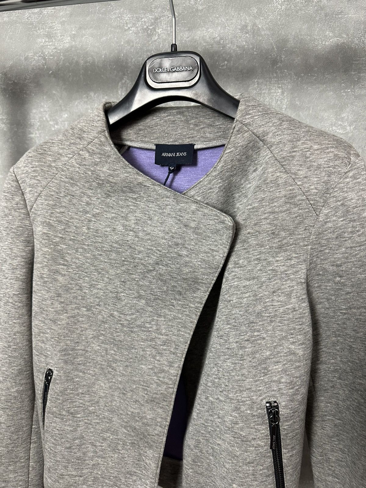 Armani NEW Armani Jeans Grey Asymmetric Breasted Zip Pocket Jacket Size S / US 4 / IT 40 - 2 Thumbnail