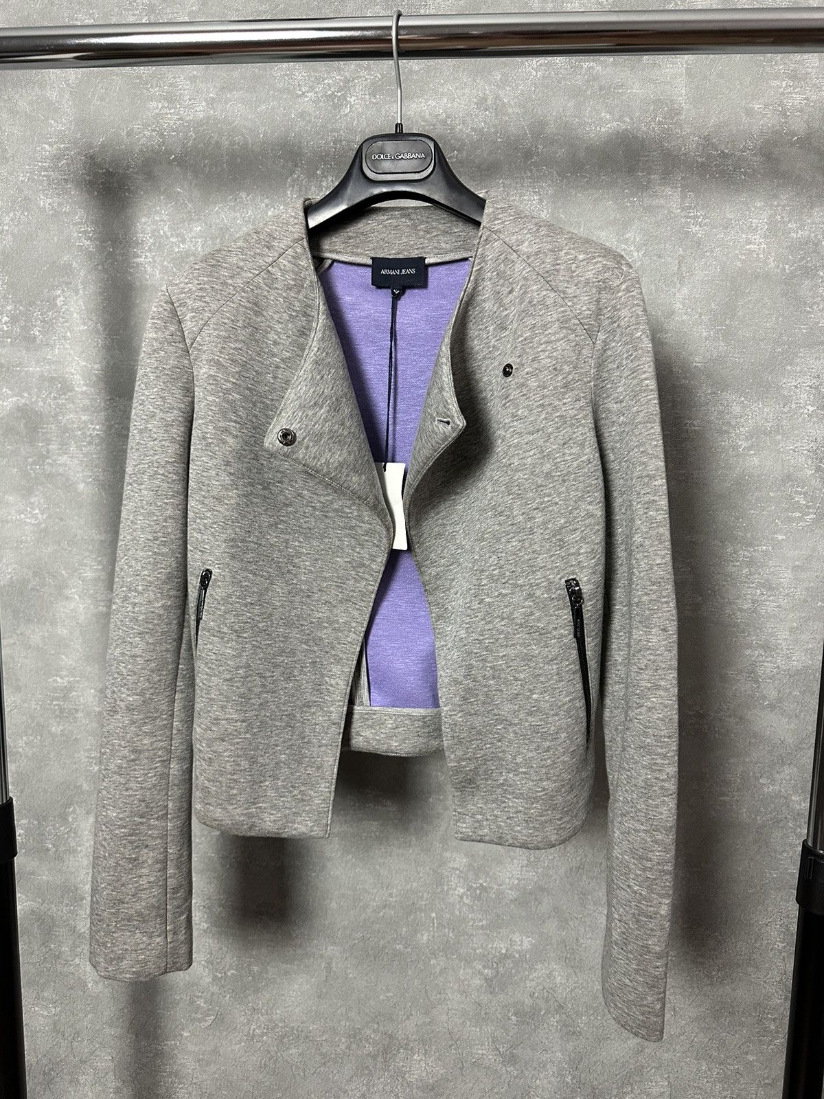Armani NEW Armani Jeans Grey Asymmetric Breasted Zip Pocket Jacket Size S / US 4 / IT 40 - 7 Thumbnail