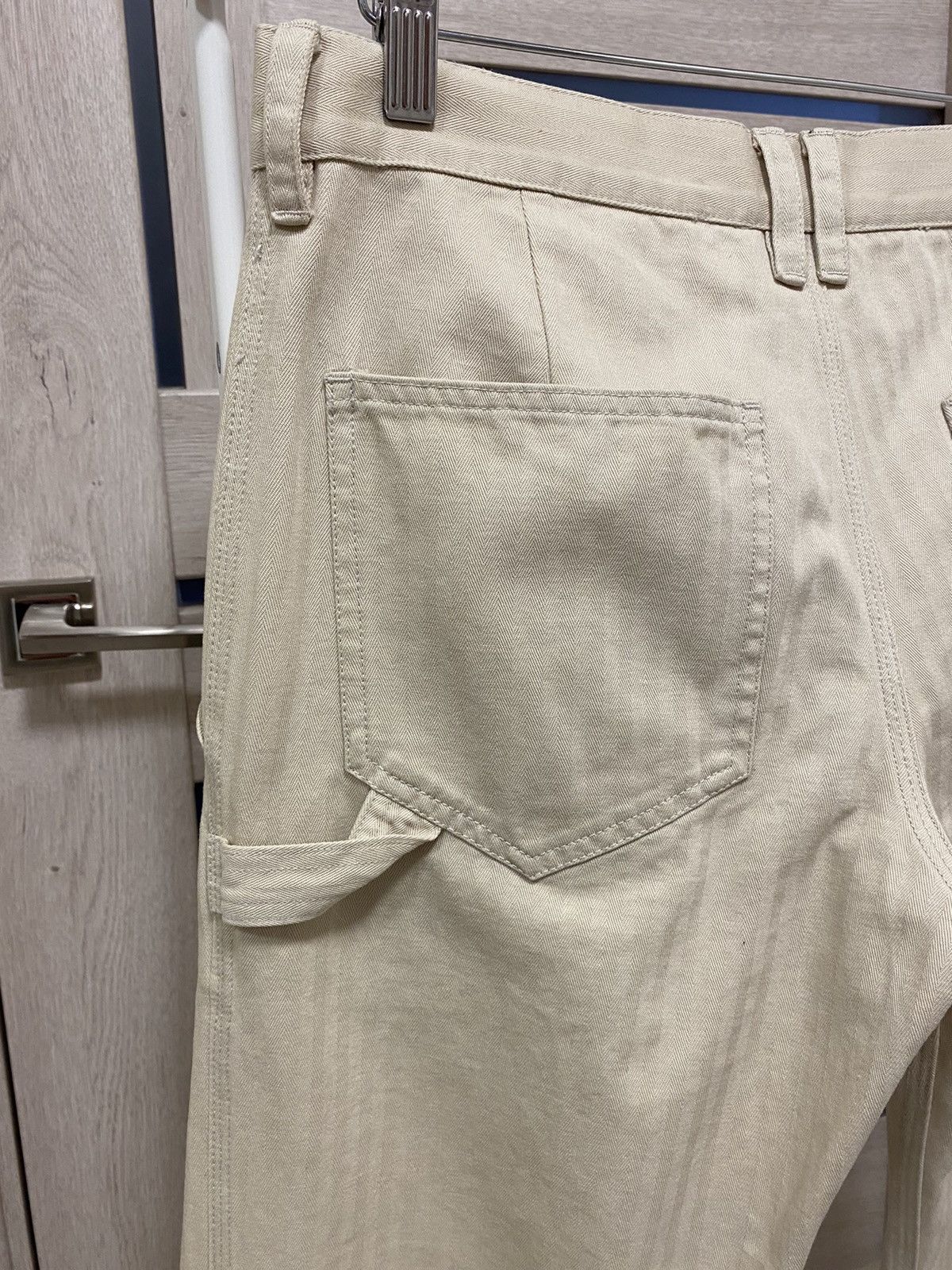 Isabel Marant Isabel Marant Etoile Stripped Beige Carpenter Cotton Jeans Size 25" / US 0 / IT 36 - 8 Thumbnail