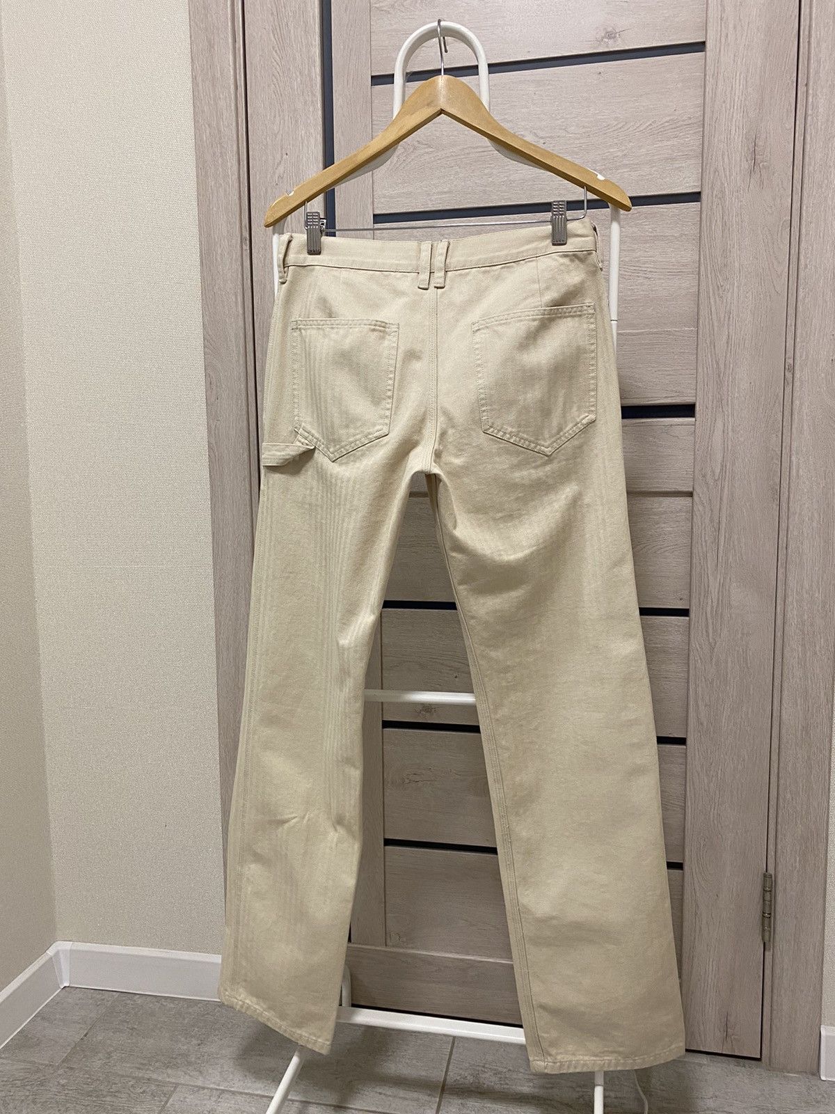 Isabel Marant Isabel Marant Etoile Stripped Beige Carpenter Cotton Jeans Size 25" / US 0 / IT 36 - 1 Thumbnail