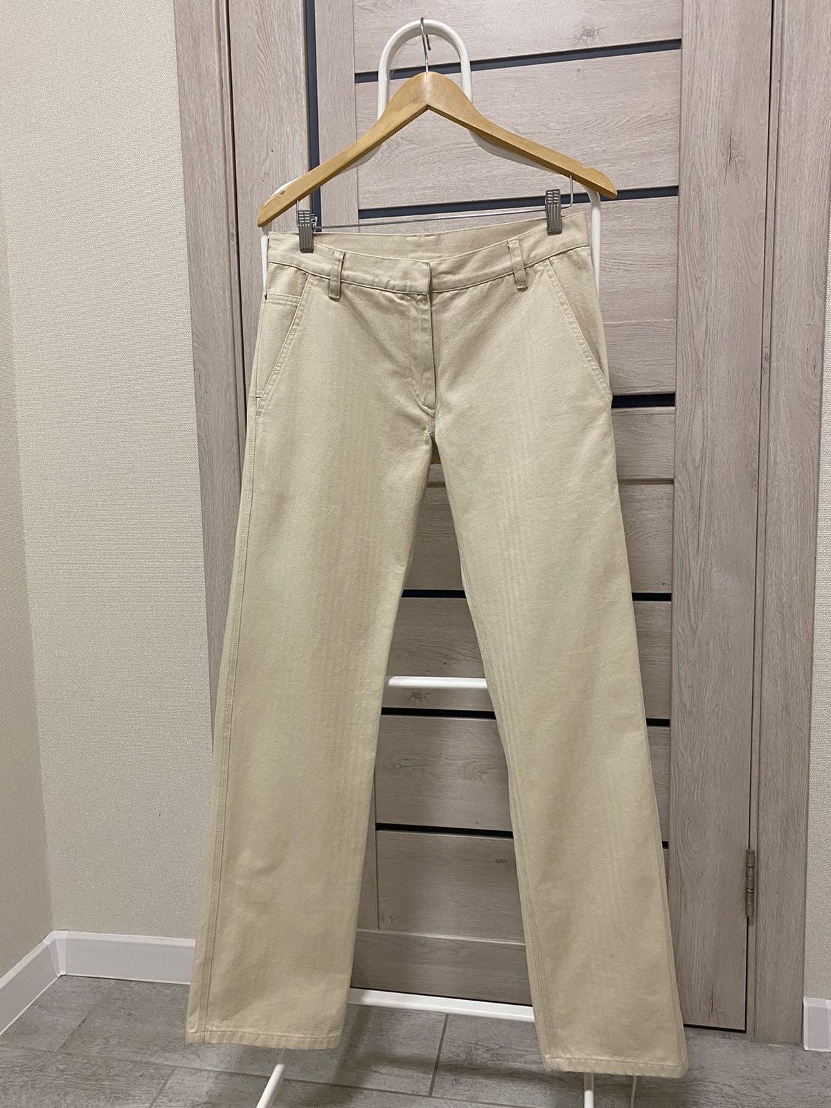 Isabel Marant Isabel Marant Etoile Stripped Beige Carpenter Cotton Jeans Size 25" / US 0 / IT 36 - 3 Thumbnail