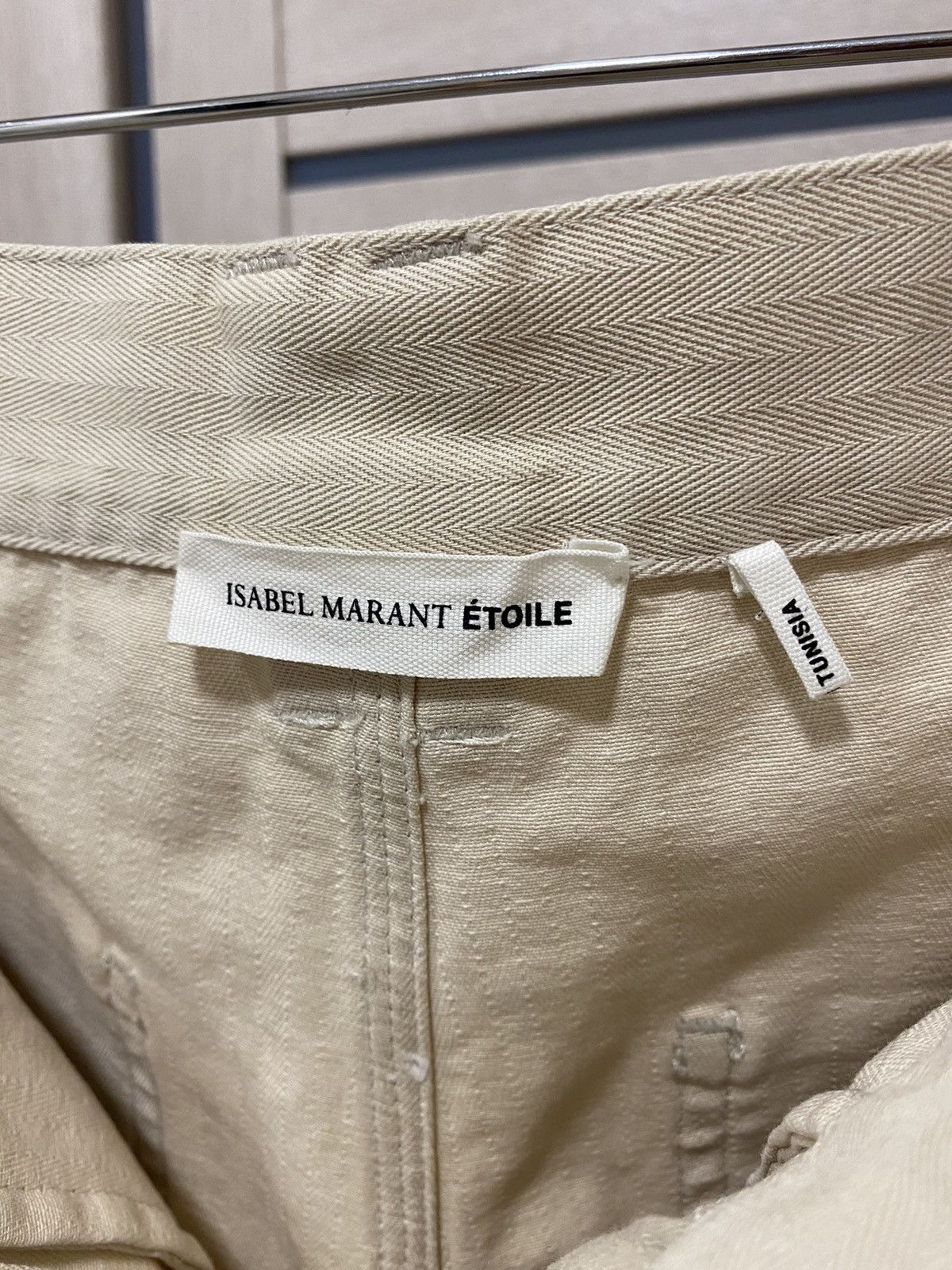Isabel Marant Isabel Marant Etoile Stripped Beige Carpenter Cotton Jeans Size 25" / US 0 / IT 36 - 12 Thumbnail