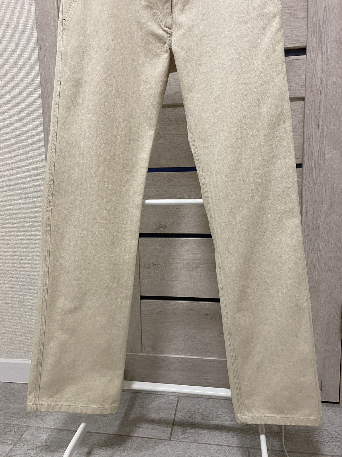 Isabel Marant Isabel Marant Etoile Stripped Beige Carpenter Cotton Jeans Size 25" / US 0 / IT 36 - 7 Thumbnail
