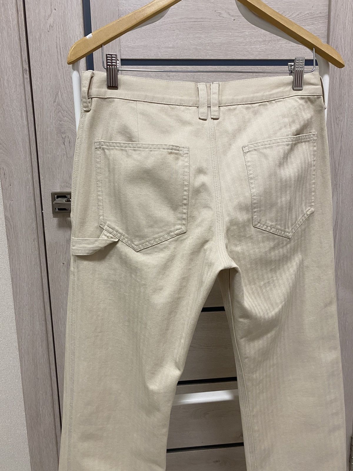 Isabel Marant Isabel Marant Etoile Stripped Beige Carpenter Cotton Jeans Size 25" / US 0 / IT 36 - 2 Thumbnail