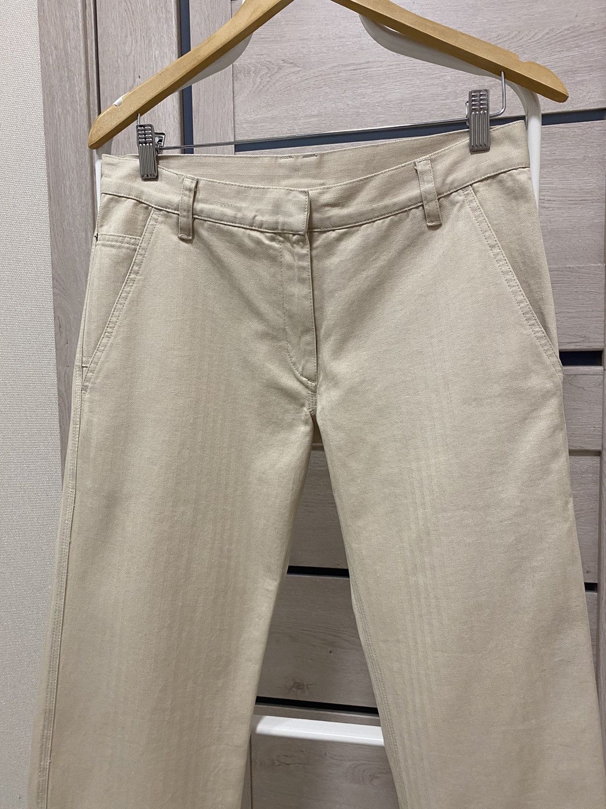 Isabel Marant Isabel Marant Etoile Stripped Beige Carpenter Cotton Jeans Size 25" / US 0 / IT 36 - 4 Thumbnail