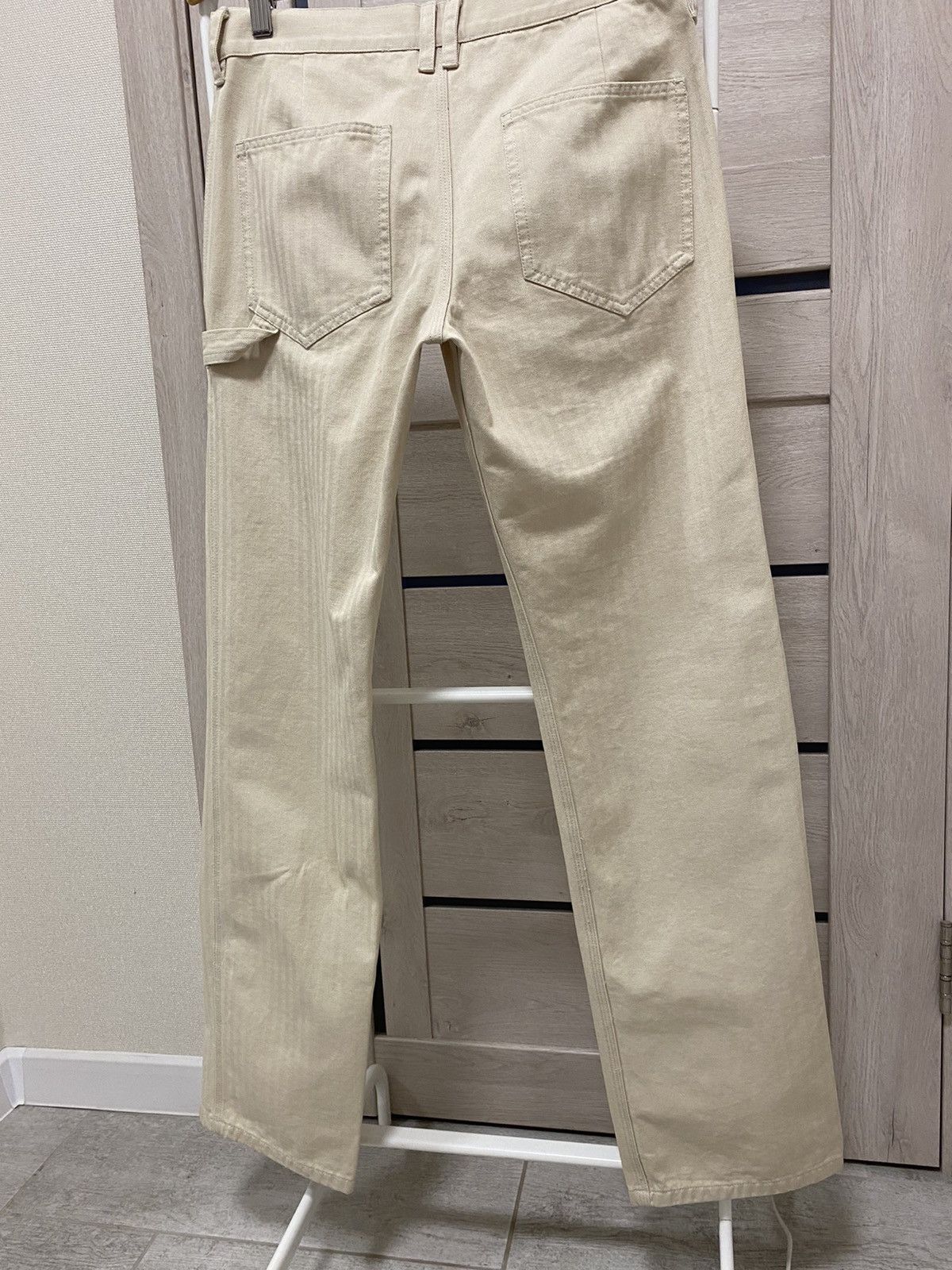 Isabel Marant Isabel Marant Etoile Stripped Beige Carpenter Cotton Jeans Size 25" / US 0 / IT 36 - 9 Thumbnail