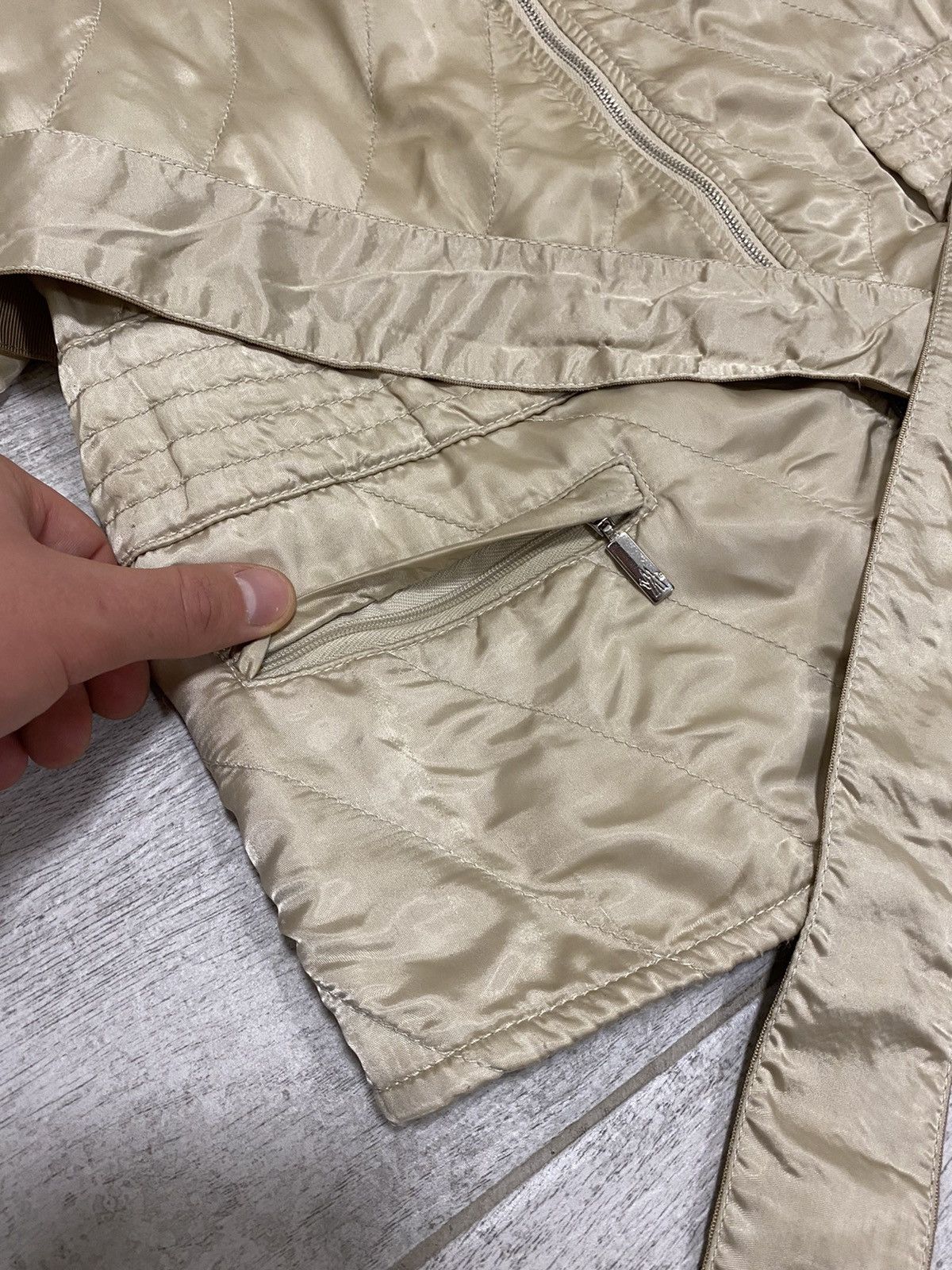 Moncler × Vintage Moncler Vintage Beige Zip Jacket With Women’s Belt Size ONE SIZE - 3 Thumbnail