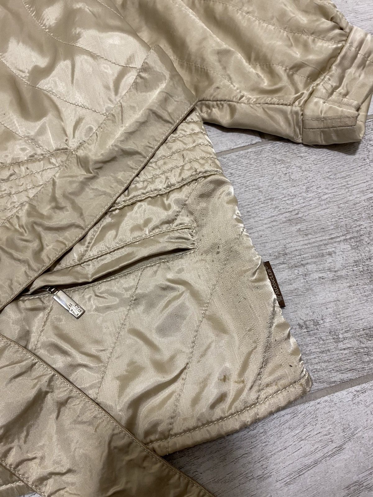 Moncler × Vintage Moncler Vintage Beige Zip Jacket With Women’s Belt Size ONE SIZE - 6 Thumbnail