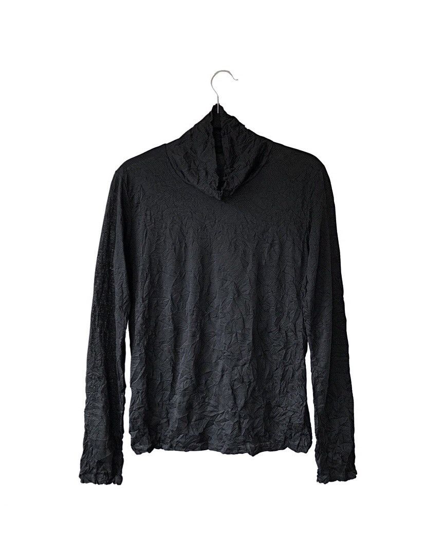 image of Issey Miyake Cauliflower Black Cowl Neck Top, Women's (Size Small)